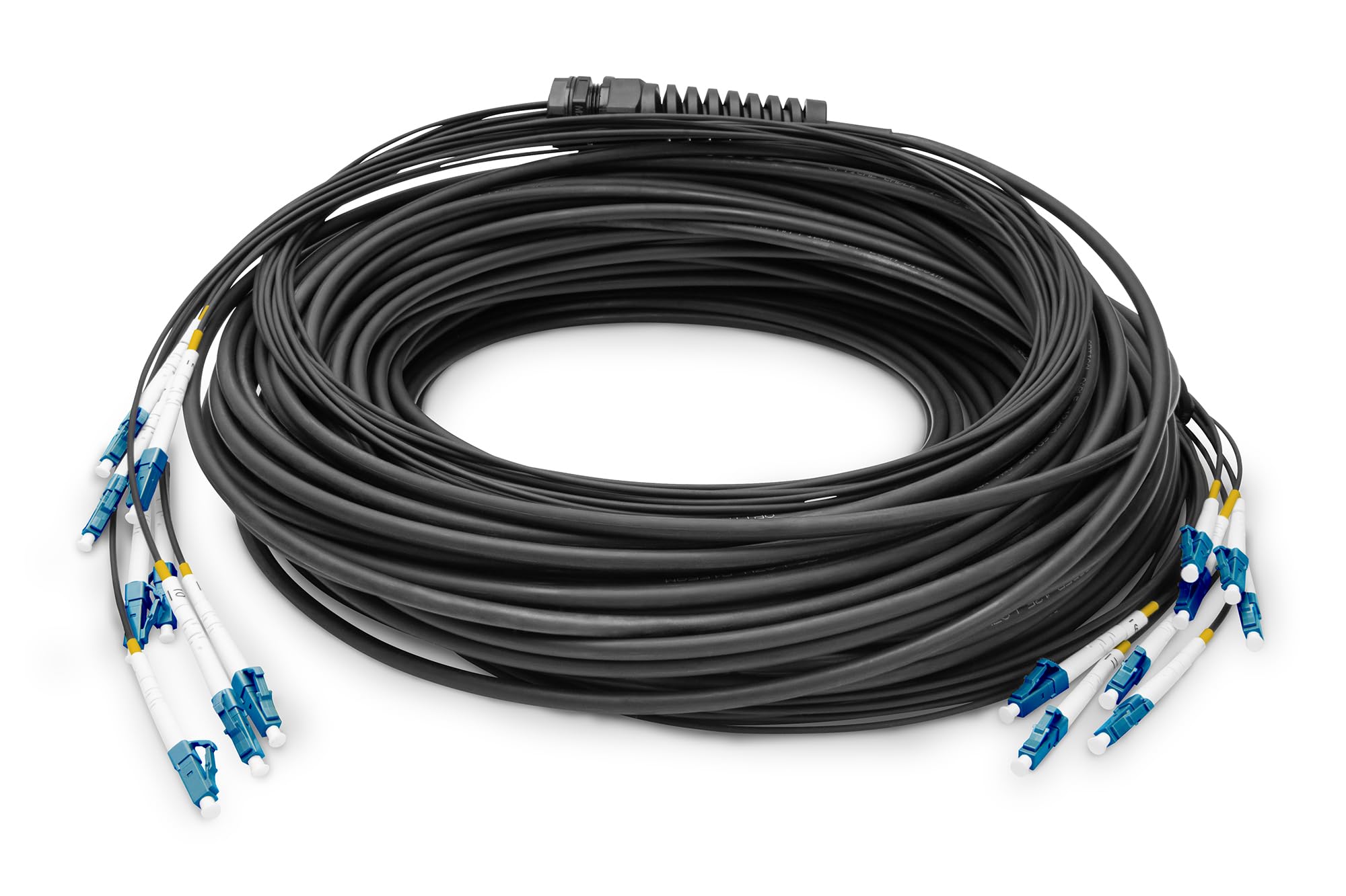 DIGITUS DK-2A338UE50BK-BBB Câble Fibre Optique OS2 150 m LC à LC 8 Fibres Breakout 1/10 Gbit/s SM Monomode G.657.A1 9/125 Noir