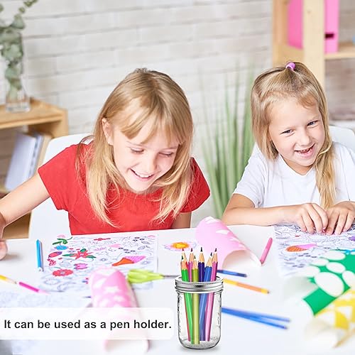 Miniatura 5 de Paquete de 10 tarros Mason con tapa de rana de flores Mason Grid Organizador de flores para el día de San Valentín, hogar, cocina, oficina, boca