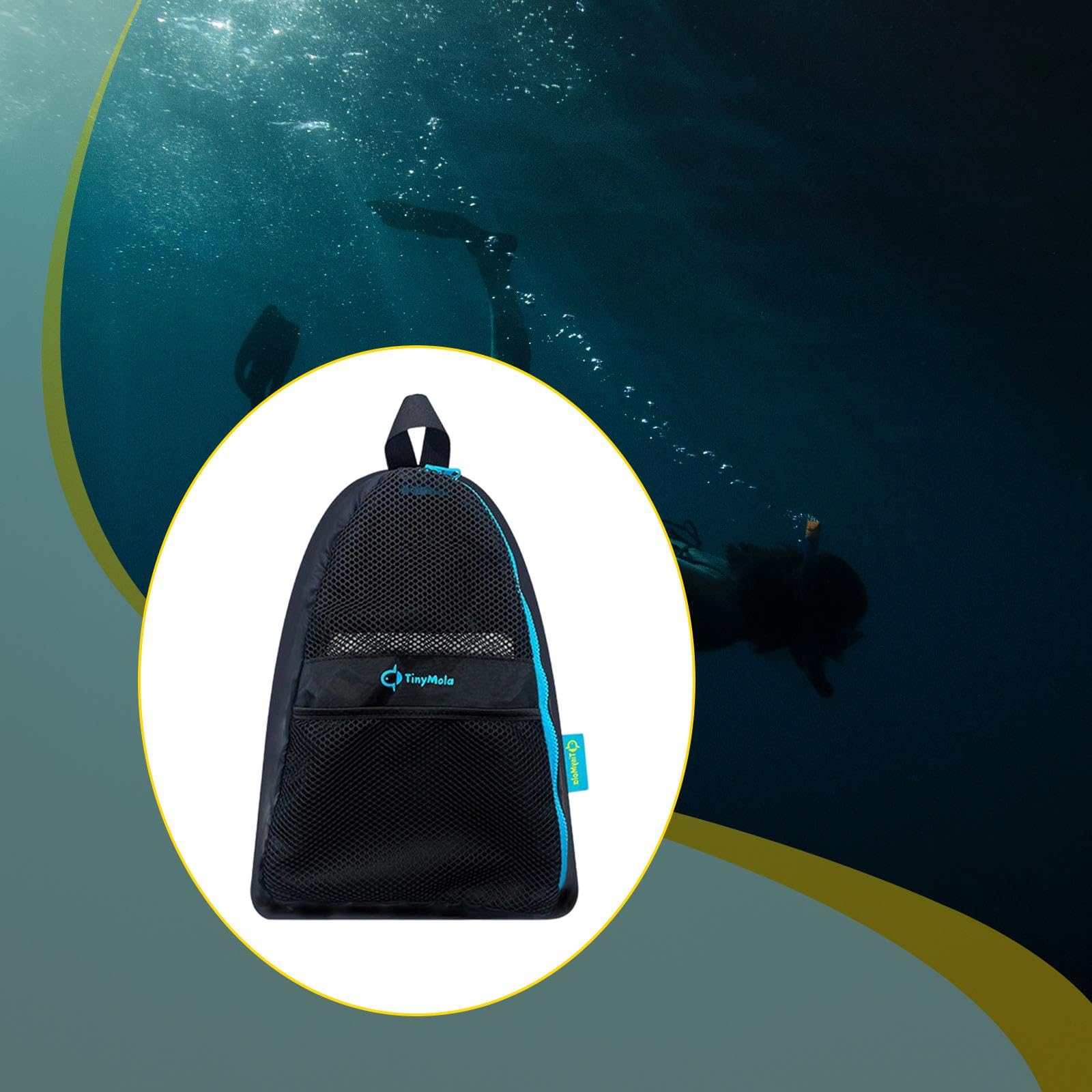 Borsa Porta Sacchetto Trasporto Attrezzatura Nuoto con Tessuto Oxford Impermeabile Struttura 3D Adatta per Allenamento Piscina Spiaggia