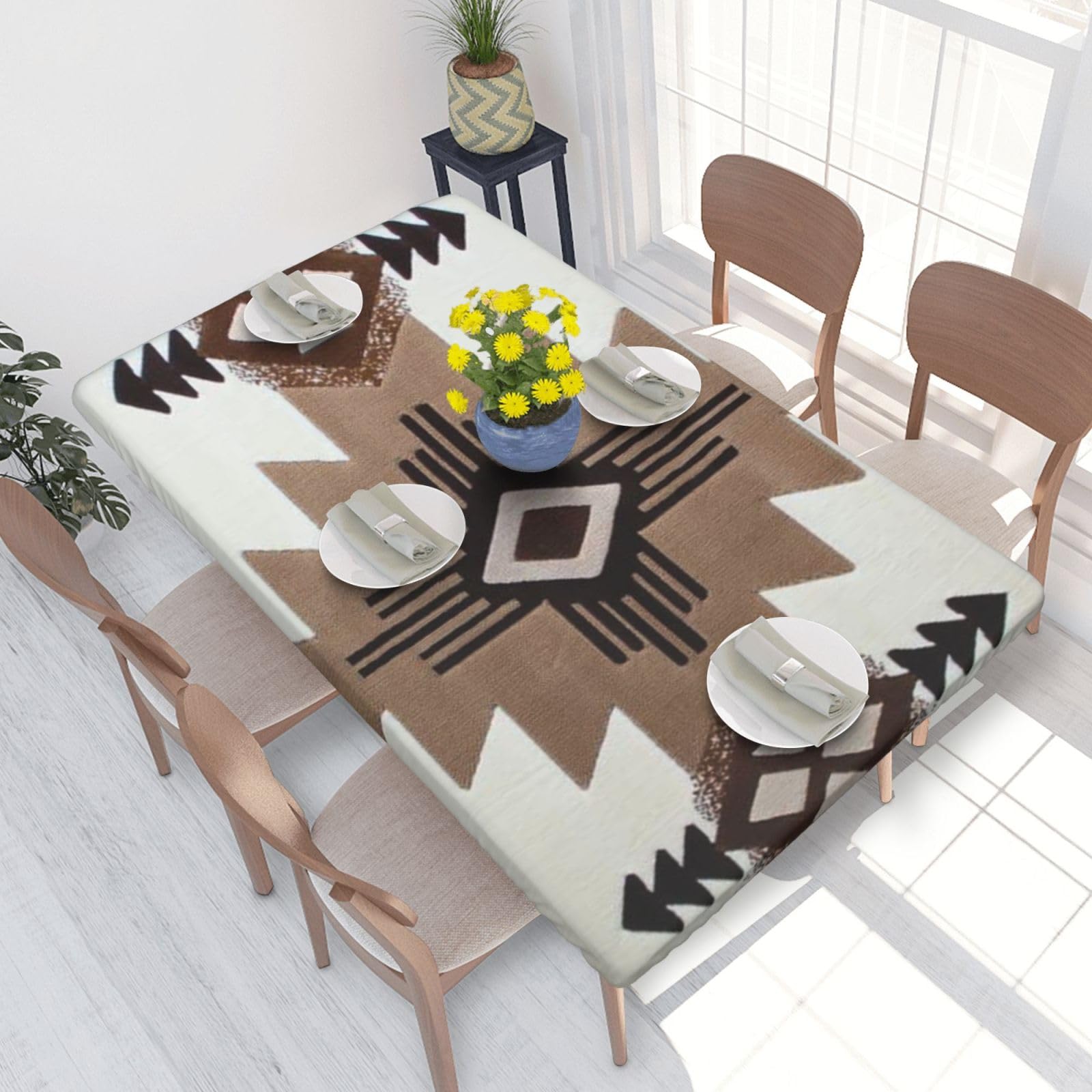 BNVSADC Native American Printed 4FT Tablecloth 122x76 CM Polyester Kitchen Water Resistant Table Cloth Dining Table Decoration Table Covers
