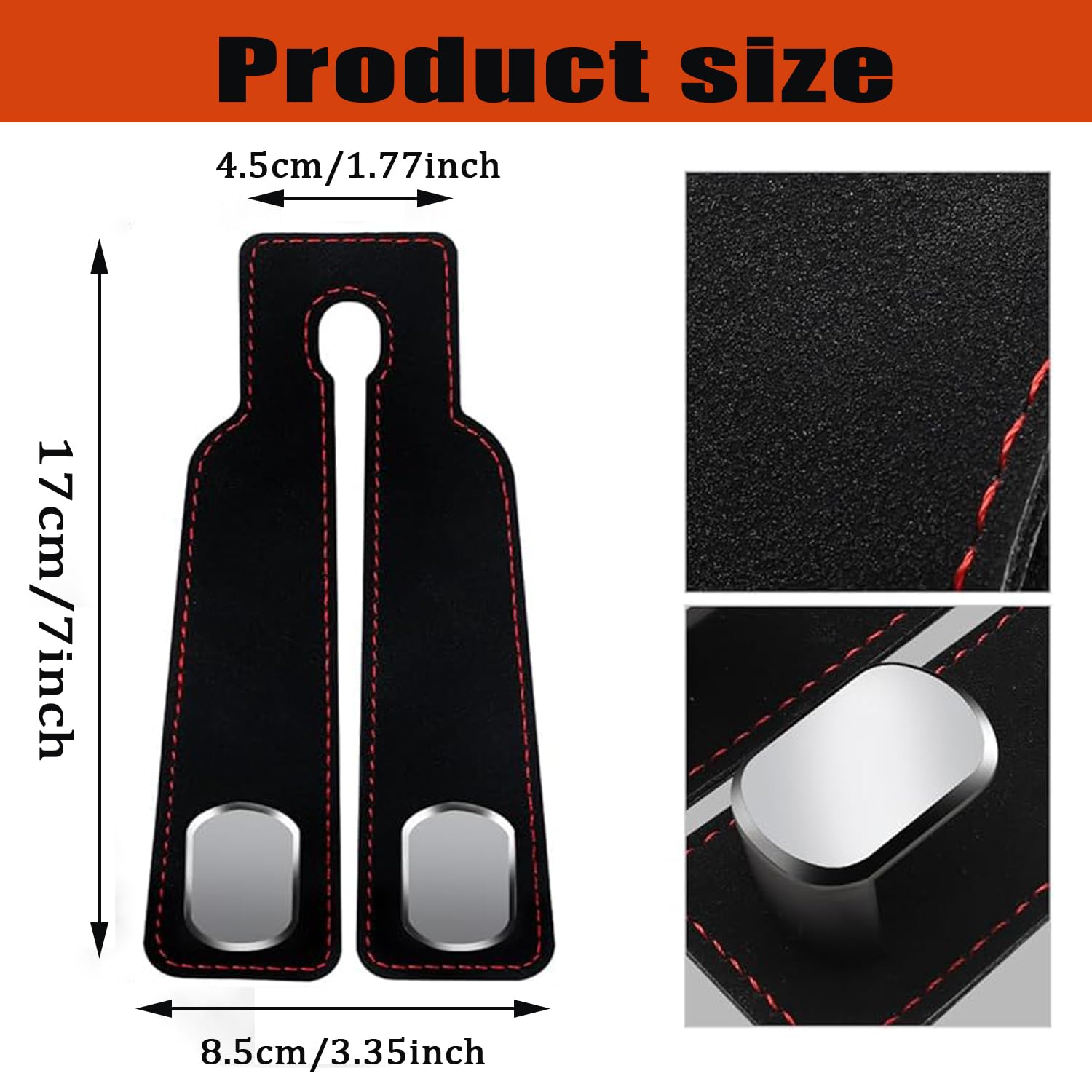 ALEACAR Lot De 2 Crochets élégants Pour Sac à Main De Voiture En Cuir De Qualité Supérieure Pour Appuie-tête, Support De Sac De Voiture, Crochet De Rangement Pour Dossier De Siège De