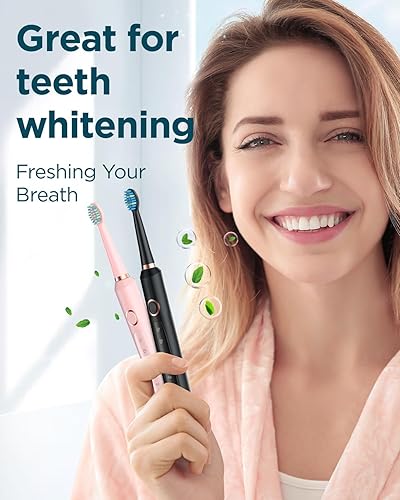 Miniatura 9 de Cepillo de dientes eléctrico Sonic para adultos, cepillo de dientes eléctrico recargable con 8 cabezales de cepillo y estuche de viaje,