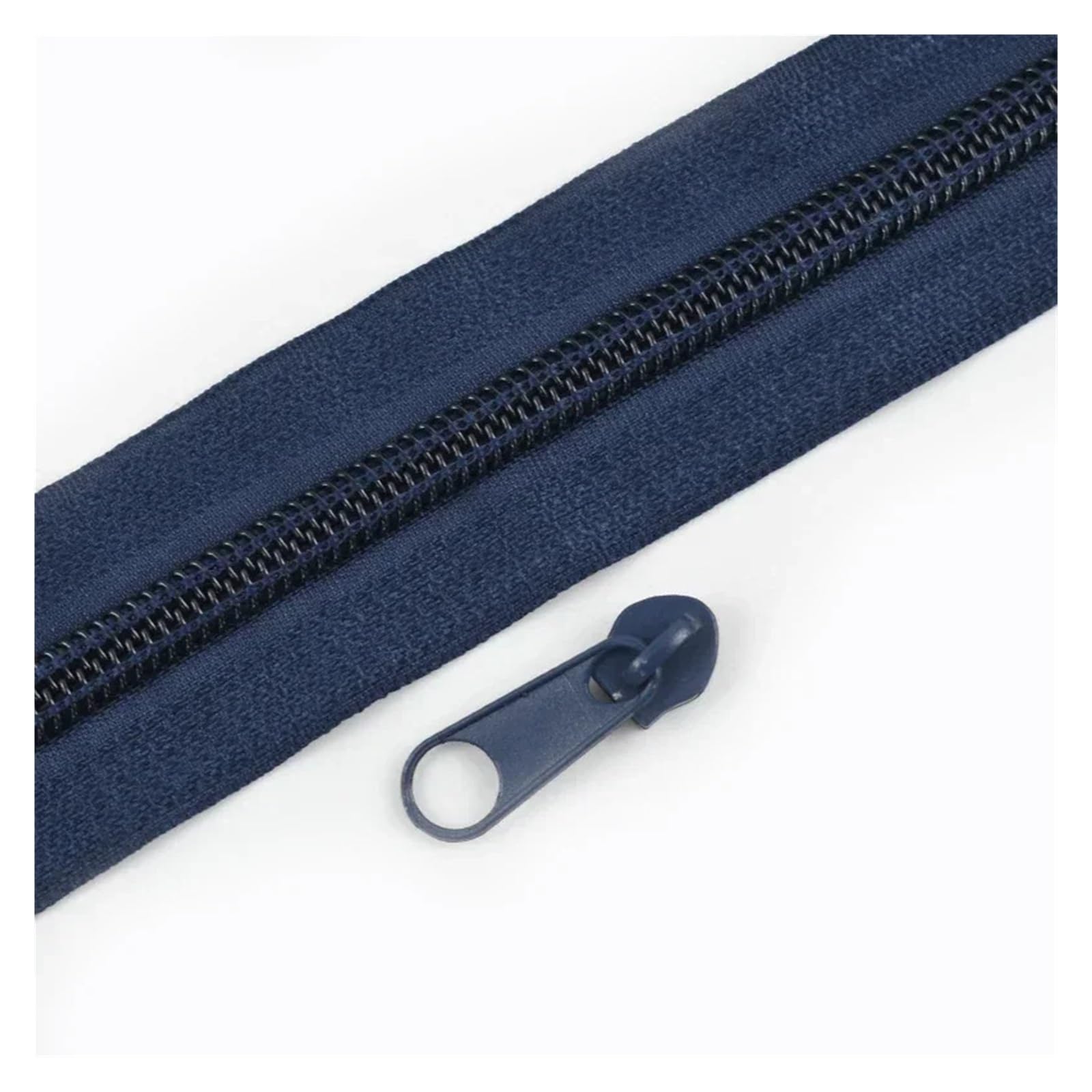 2/5/10M 3# 5# Sewing Zippers at the Meter with Slider Rainbow Nylon Zipper Tape Zips Garment Decorative Zip Repair Kits(NavyBlue,2MZips 2PcsSliders)