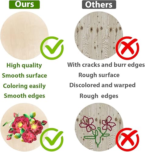 Miniatura 6 de Círculos de madera contrachapada de abedul báltico de 8 pulgadas, hojas de madera para manualidades, hojas de madera de 0.12 pulgadas de grosor,