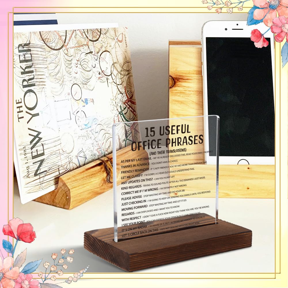 Silly Office Gifts for Women, Humorous Office Gifts for Coworkers, Managers, Sarcastic Office Gift for Coworkers, Managers,Modern Acrylic Desk Plaque, 10 x 10 x 1.5 cm,XXD63