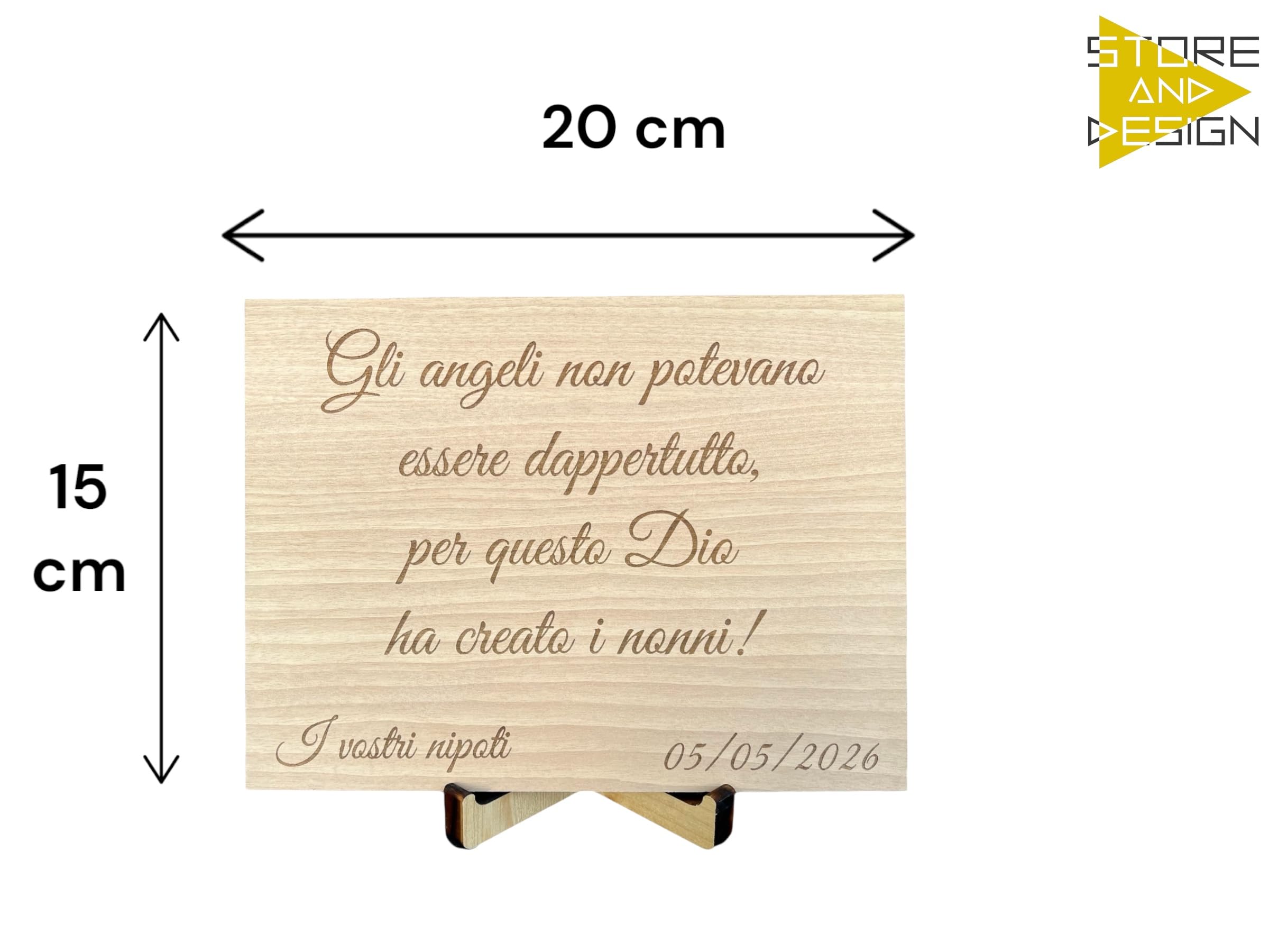 Targa Personalizzata in Legno Noce 20x15 cm, Targhetta Artigianale Libera per Regalo Pensione, Laurea, Anniversario o Premio