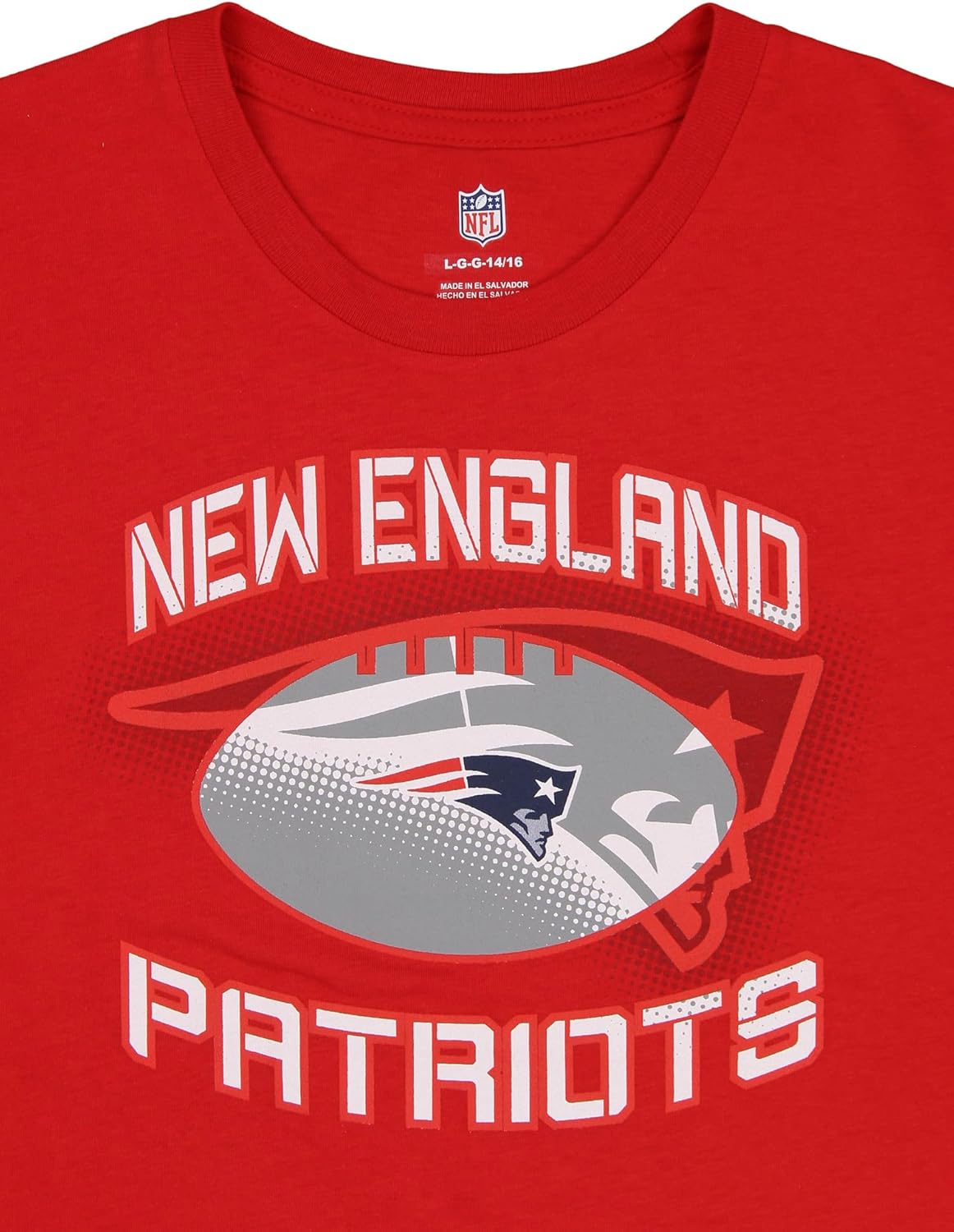 Outerstuf NFL Boys Youth New England Patriots Red Infinity Short Sleeve T-Shirt (8-18)