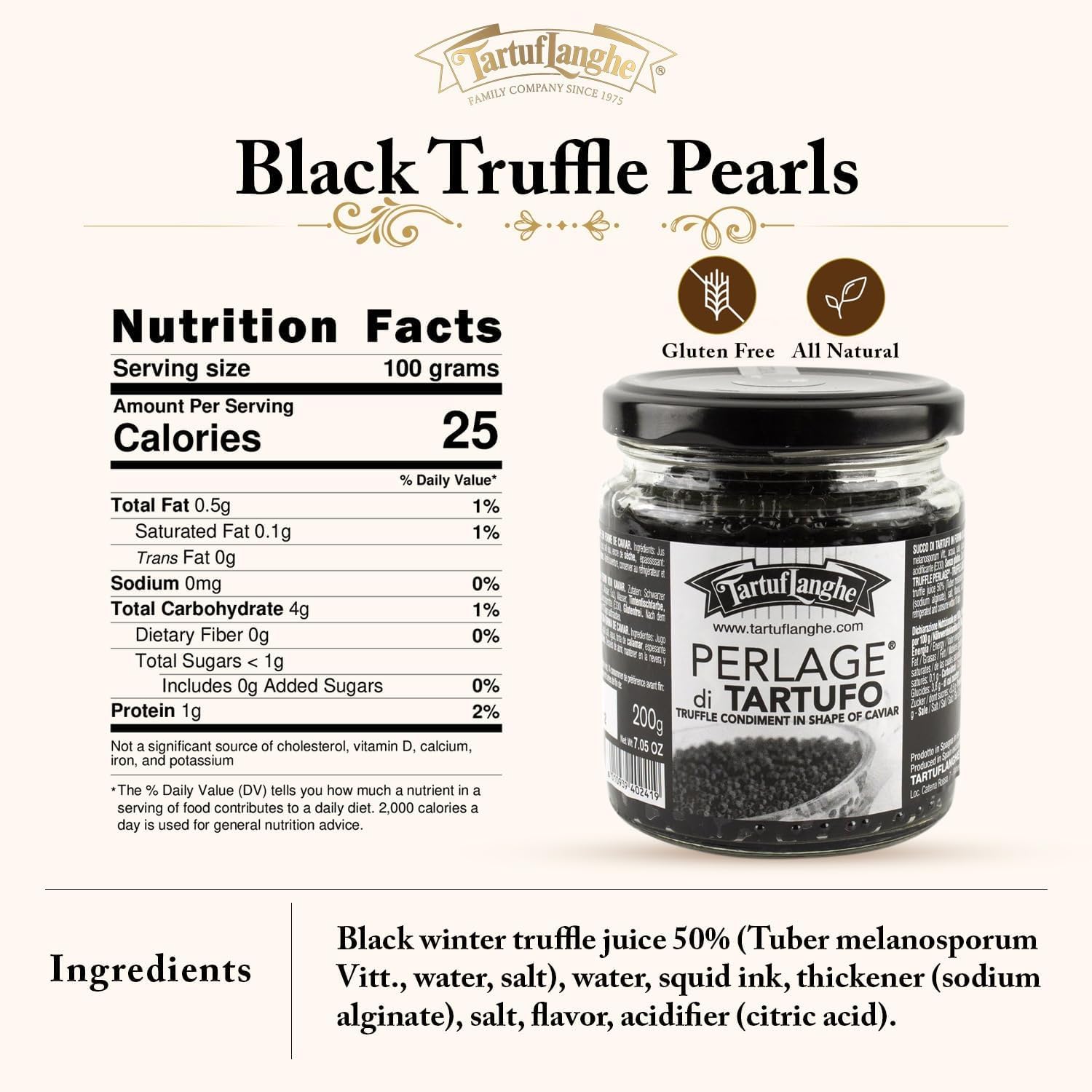 Perlage di tartufo nero - caviale di succo di tartufo nero pregiato 340gr