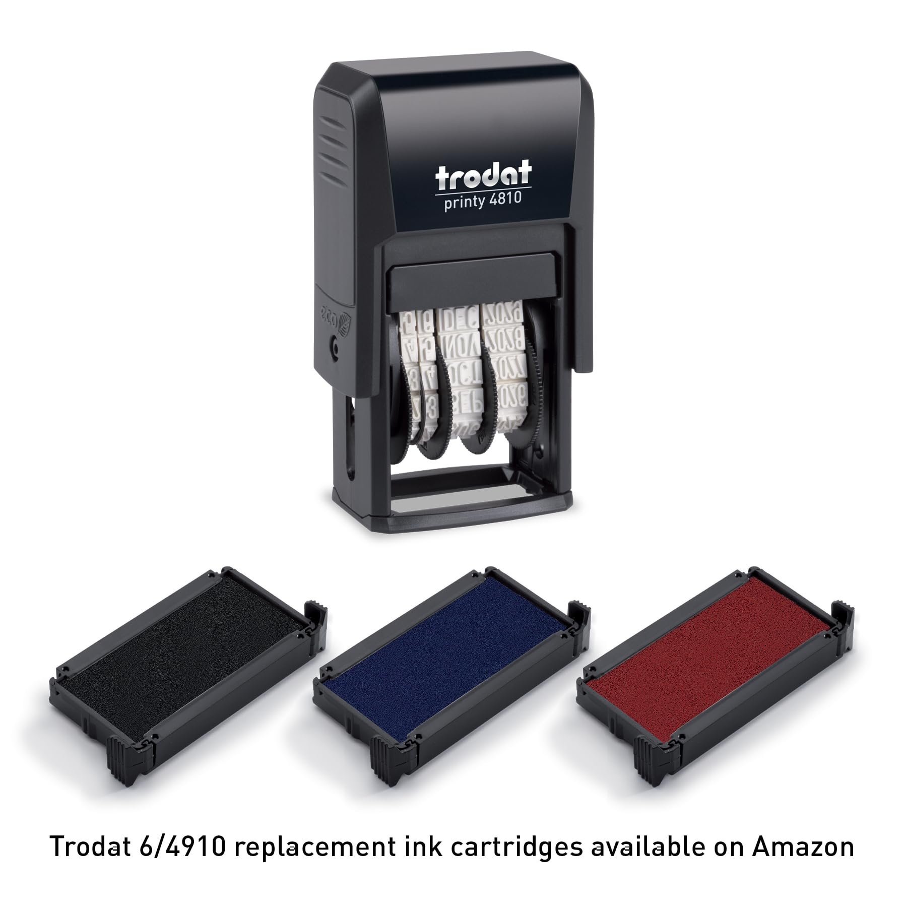 Trodat Printy 4810 - Timbro Datario Automatico Tedesco, Nero, Regolabile, 3,8 Mm - Foto 3