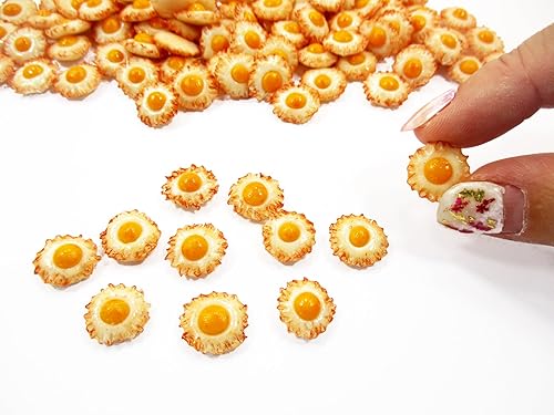Miniatura 6 de Casa de muñecas Miniaturas Comida Lote 100 Huevos Fritos Sueltos Desayuno Al Por Mayor 15464