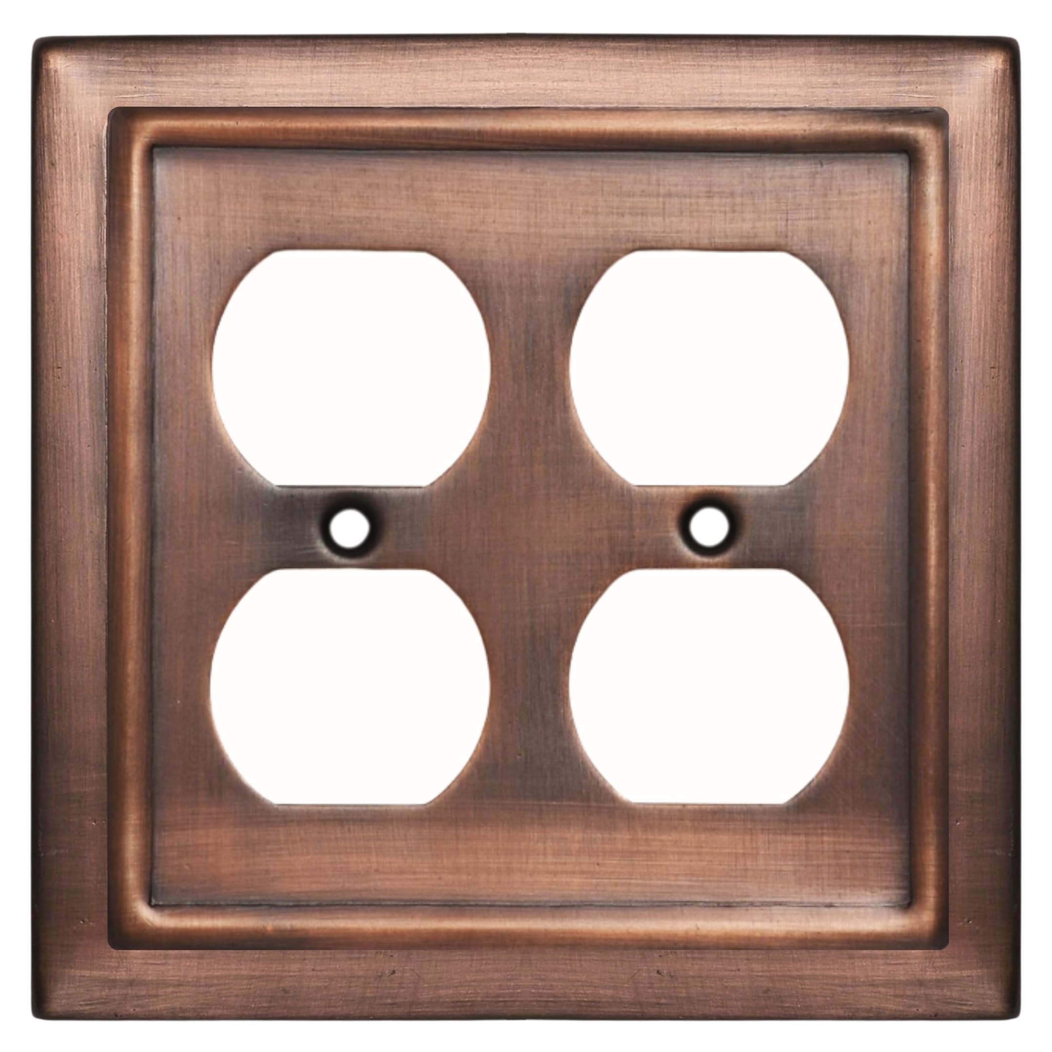 Placa de pared dúplex doble de cobre antiguo para salones acogedores