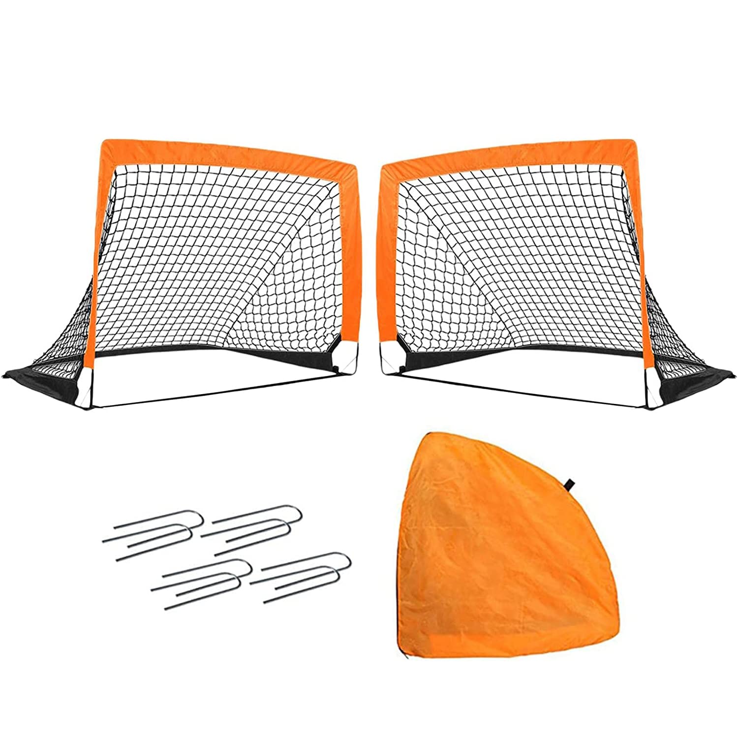 JoyzzzSoccer Goals, 2 Pack Pop Up Soccer Goals with Carry Bag, Portable Soccer Goals Set for Kids, Foldable Football Net for Youth Soccer Practice, Kids Soccer Goals for Indoor and Outdoor