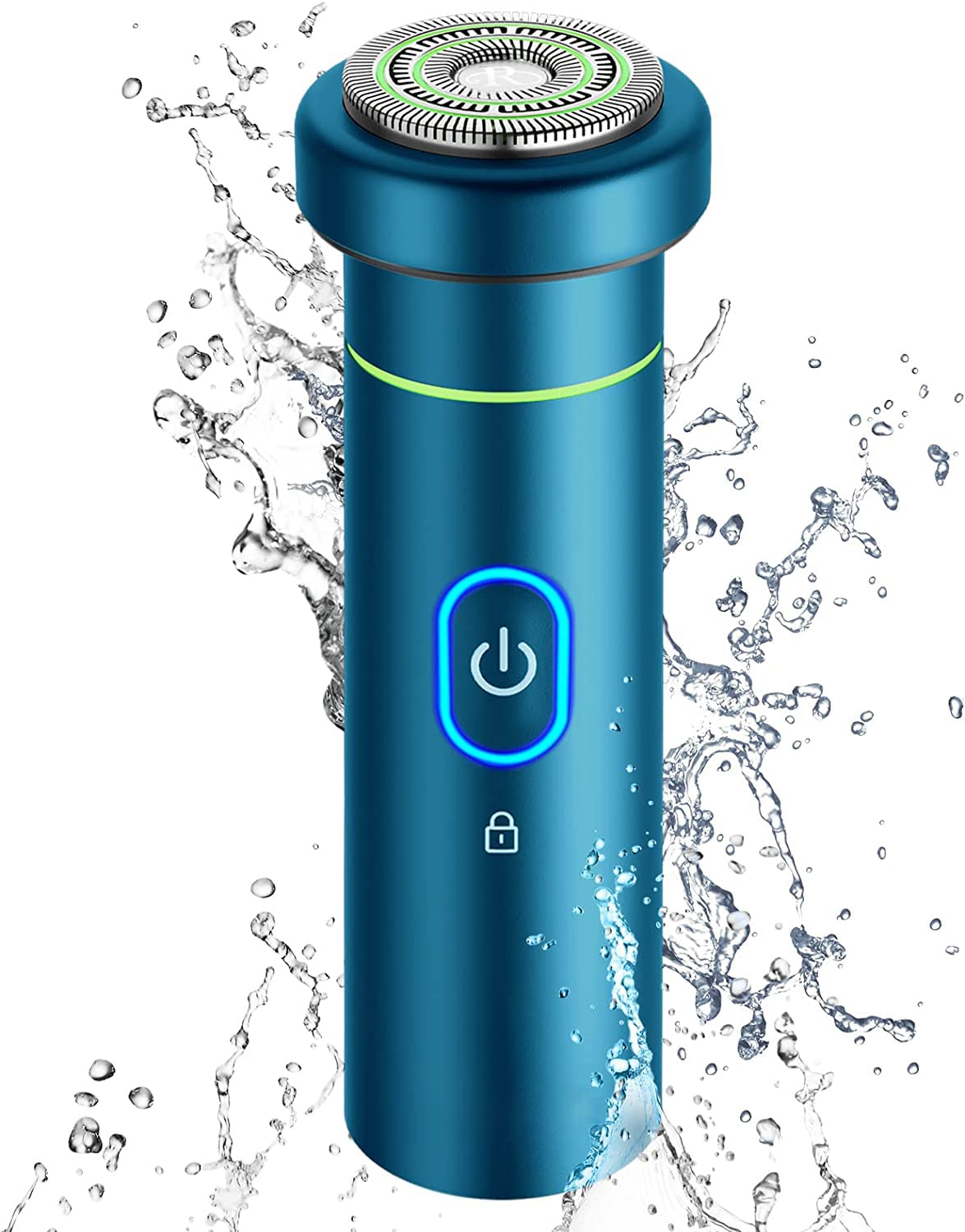 SYOSI Electric Razor for Men, Travel Shaving Electric Razor, Multi-Function Portable Travel Razor, 100% Washable Rotary Shaver Wet & Dry Electric Shaver-Type-C Fast Charging (Blue)