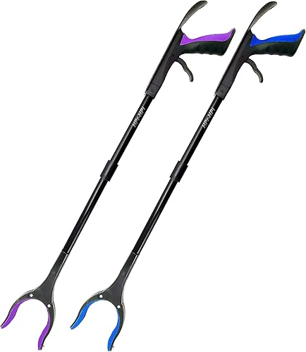 Paquete de 2 herramientas de agarre de basura, plegable con calzador, agarrador de basura, jardín Nabber, recogedor de basura, recogedor de basura,