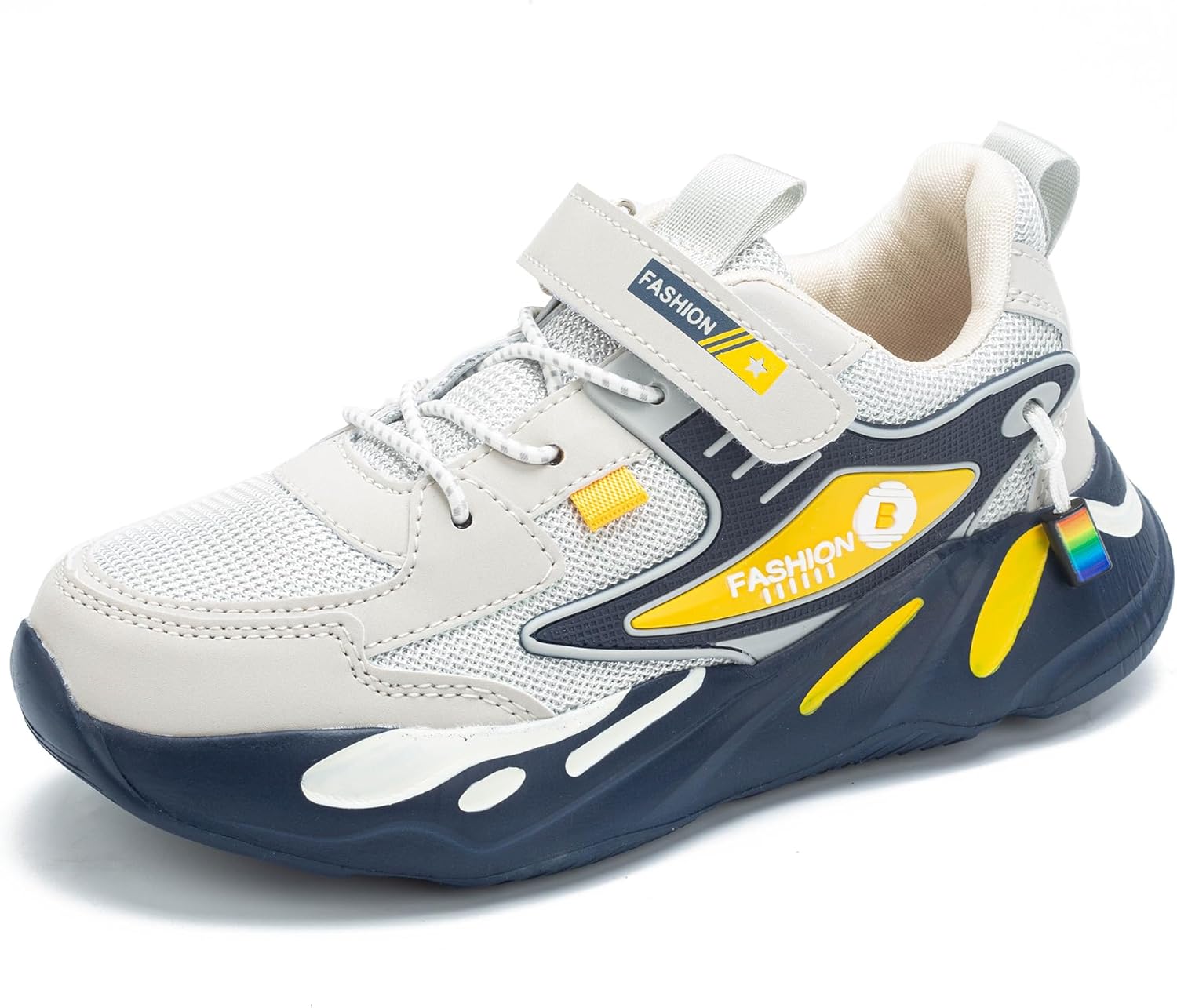 Kids Sneakers for Boys Girls Mesh Breathable Running Shoes Lightweight Hook and Loop Athletic Casual Shoes