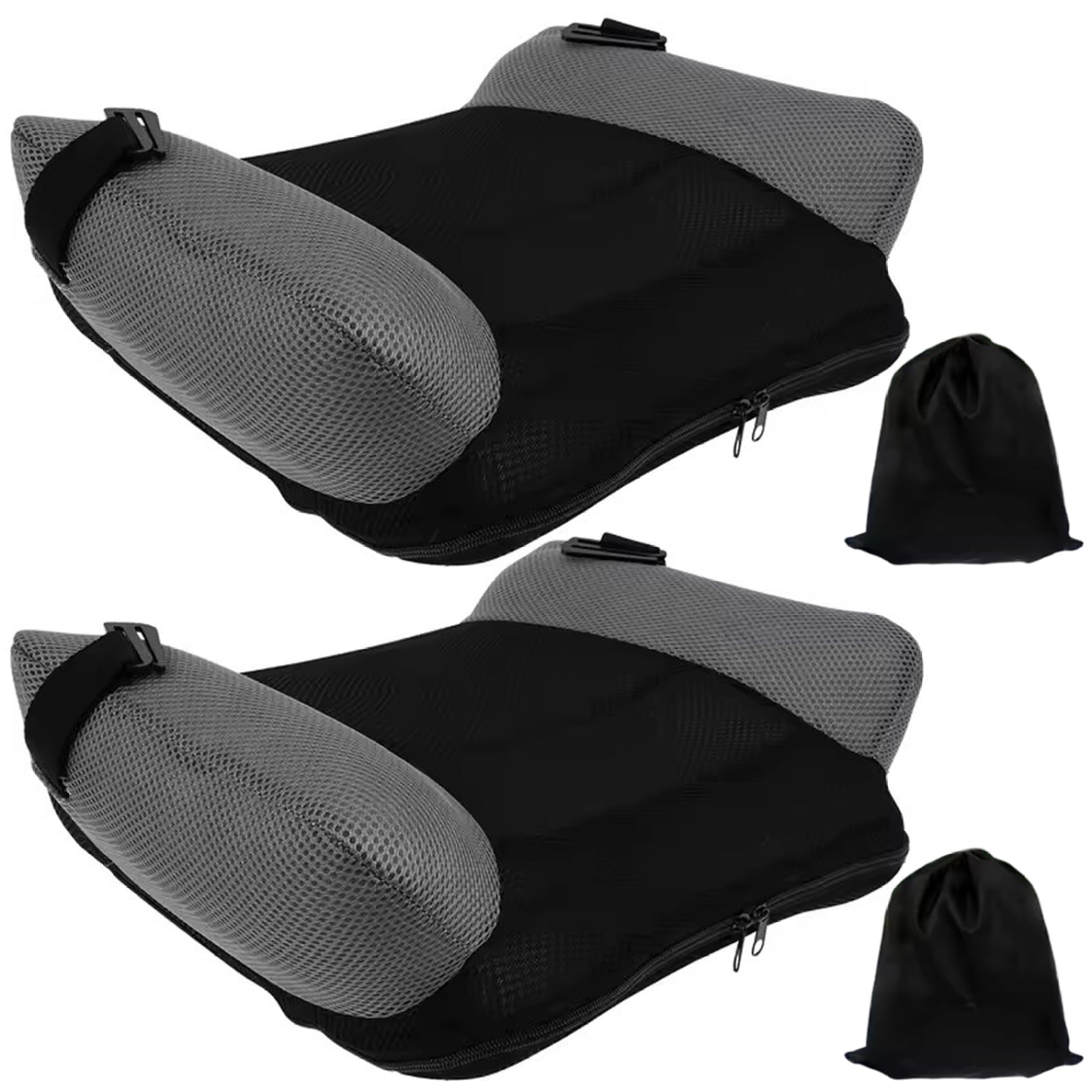 Sedile rialzato gonfiabile da 2 pezzi, gonfiaggio rapido e sedile rialzato da viaggio portatile con custodia, cuscino per auto confortevole senza schienale