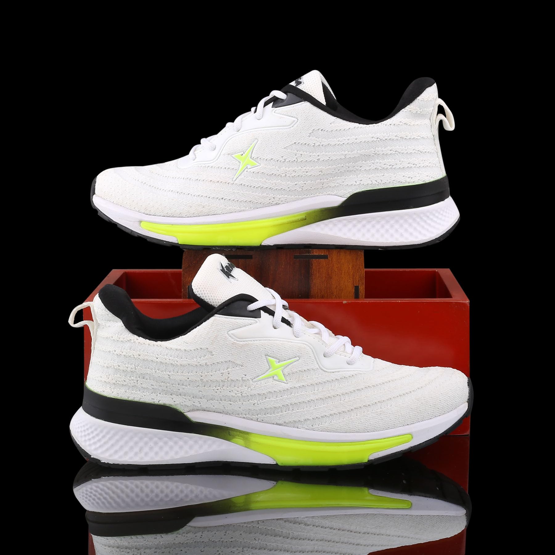 Kraasa Zapatillas de correr para hombre | Plantilla de EVA acolchada suave | Zapatos para caminar y gimnasio para hombre, White1, 10 UK