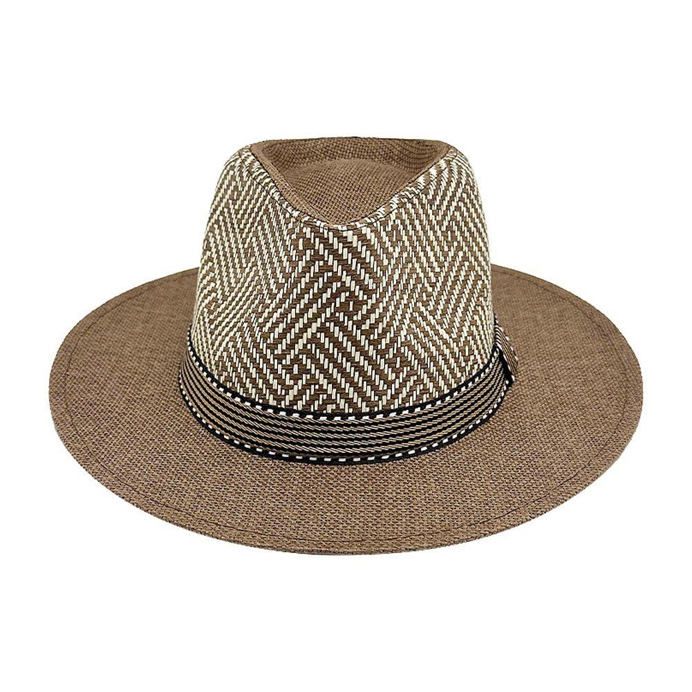 Cappelli di Paglia Panama per Uomo E, Pieghevoli, a Tesa Larga, Ideali per, per Protezione Solare Estiva dai Raggi UV.