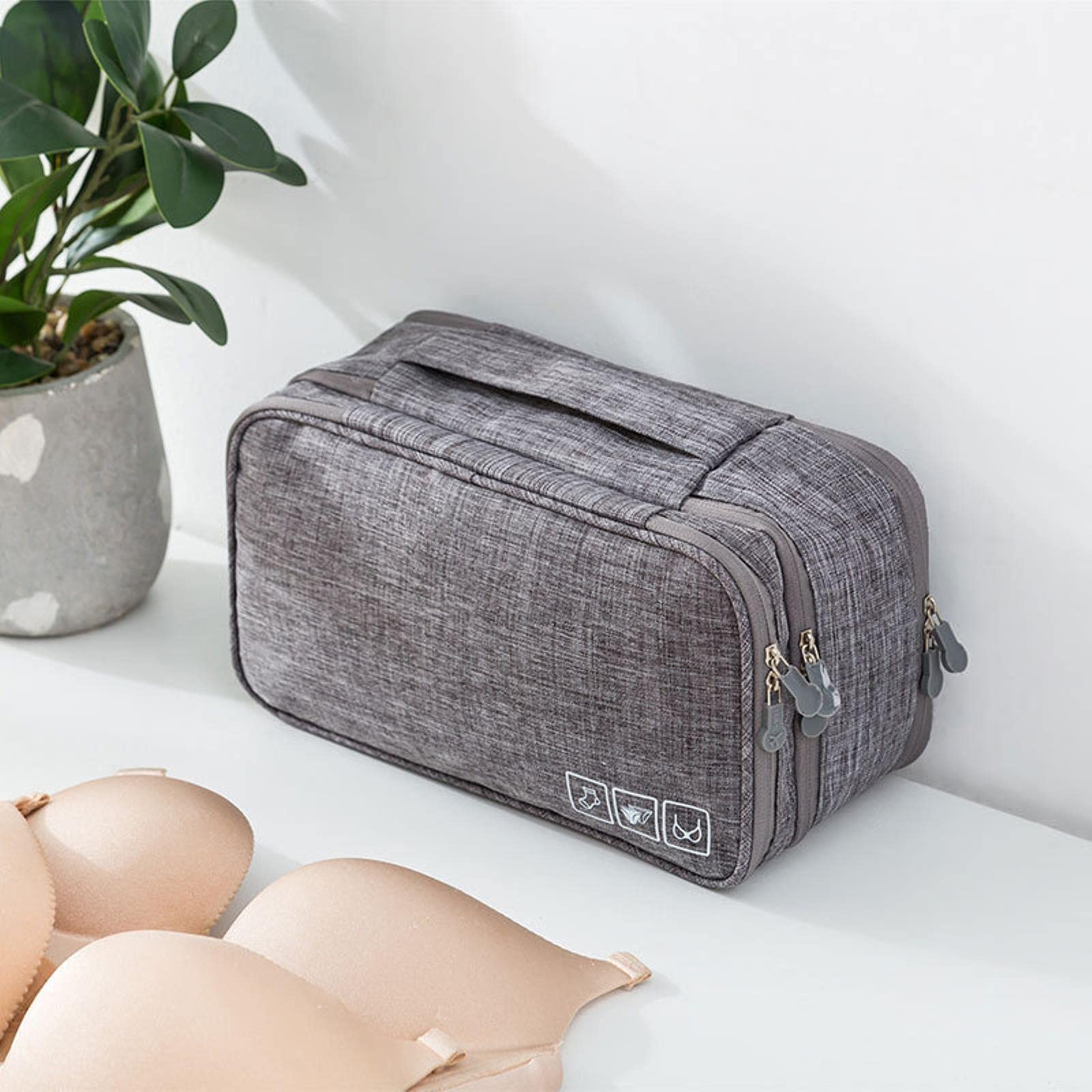 1 Pezzo Borsa portaoggetti per Biancheria Intima Reggiseno da Viaggio Organizer Donna Uomo Calzini Cosmetici Custodia per Vestiti Oggetti per Articoli Accessori-B Borsa Beige