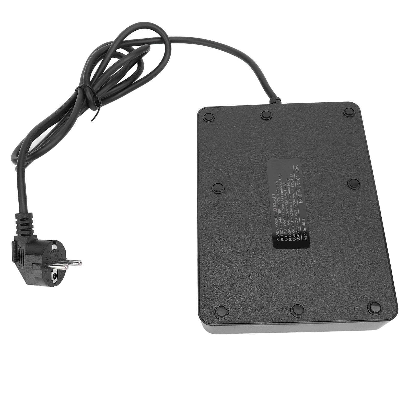 EMUKOEP Steckdosenleiste mit 6 Steckdosen, 5 USB-Anschlüssen