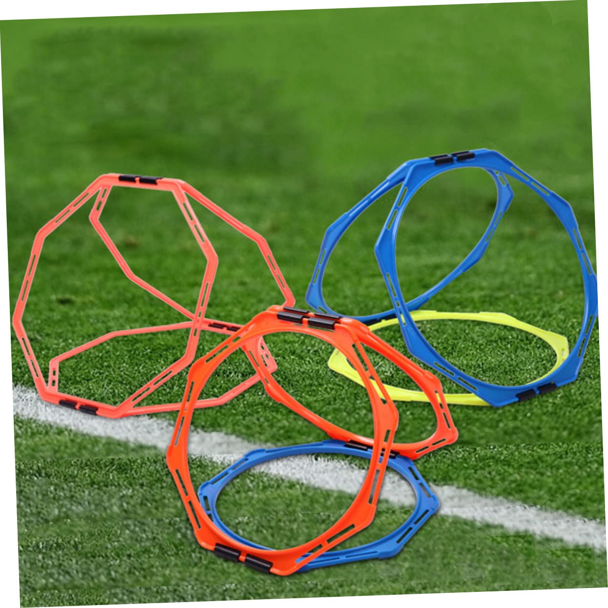 UPKOCH Cerchi di Agilità Professionali per Calcio 4 Pezzi in Pp, Attrezzatura per Festa Mondiale per Migliorare Footwork la Stabilità Durante L'allenamento Calcistico