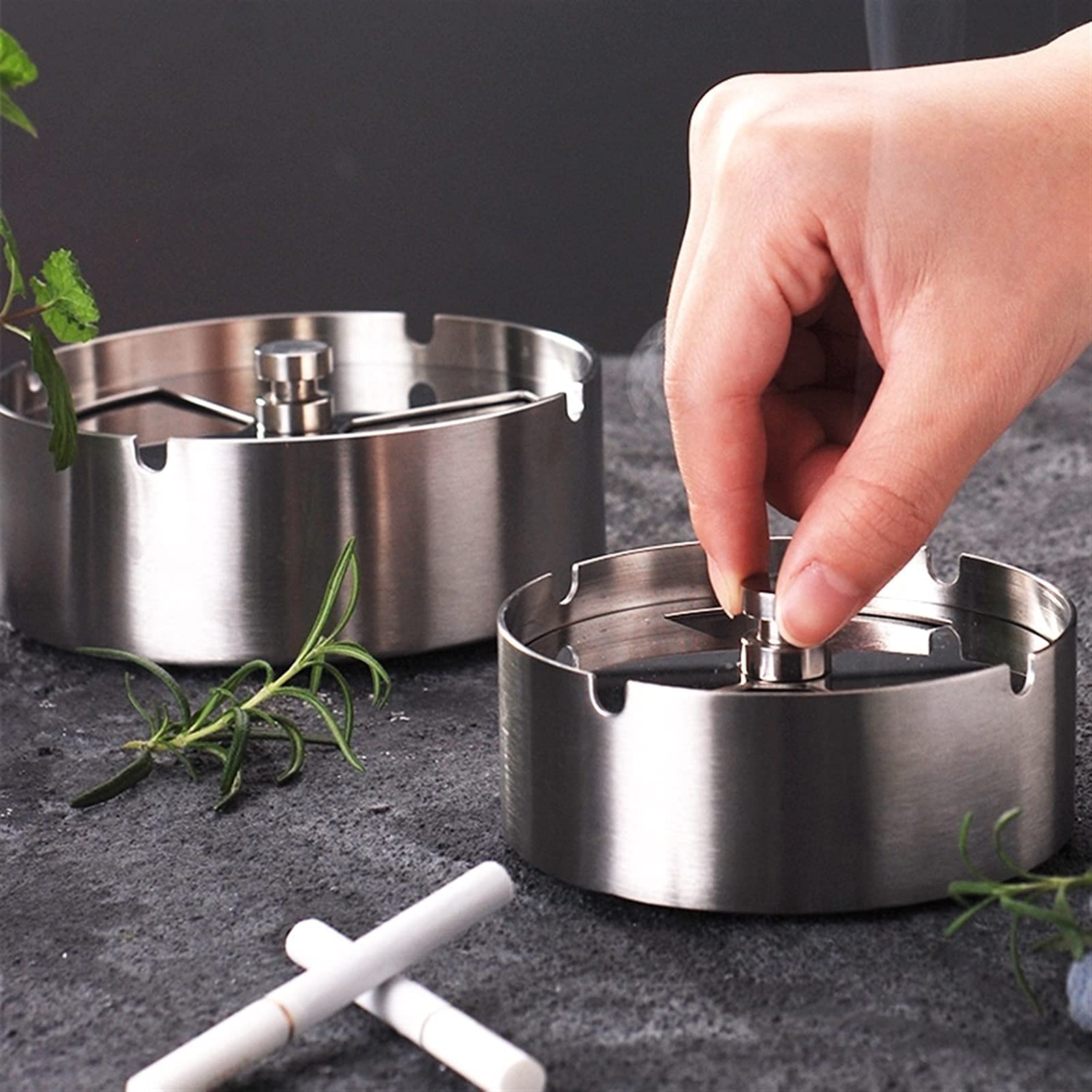 Walnuss Holz Auto Aschenbecher - Tragbar & Winddicht Für Unterwegs