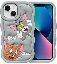 GOOD ONE Back case Compatible with iPhone 13 Cover Soft Silicone 3D Cute Cartoon Full Protective Case (iPhone 13, Grey)