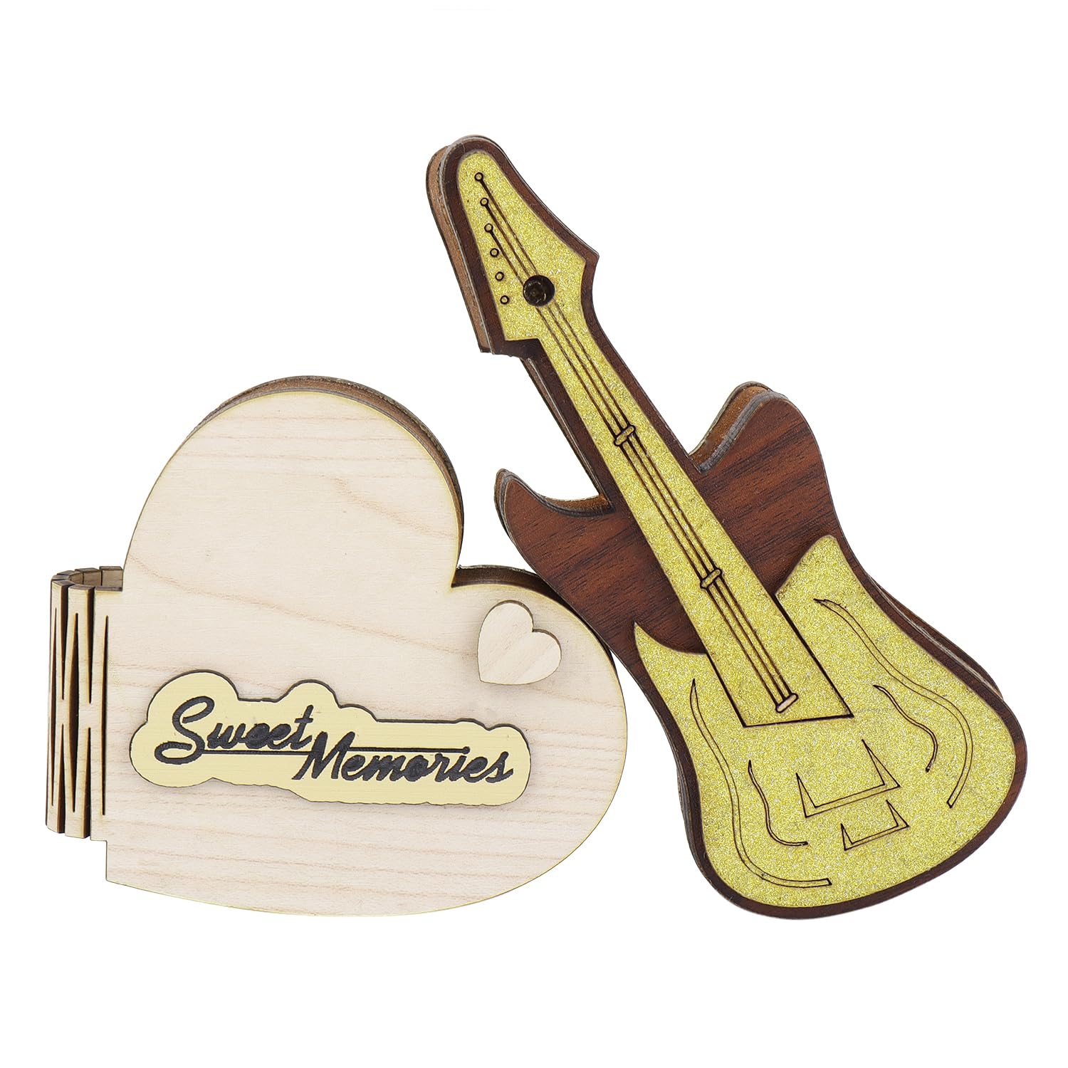 Combo Pack 2 Different Design In One Box-Wooden Pendrive Case -Gift Item-Light Weight-Designer Case-Handcraft-Semi machinery (Guitar&White Heart) (B0C9PZYVTY) Amazon Price History, Amazon Price Tracker