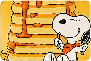 スヌーピー アニメ長方形玄関絨毯 低反発洗える大サイズラグ 40x60cm