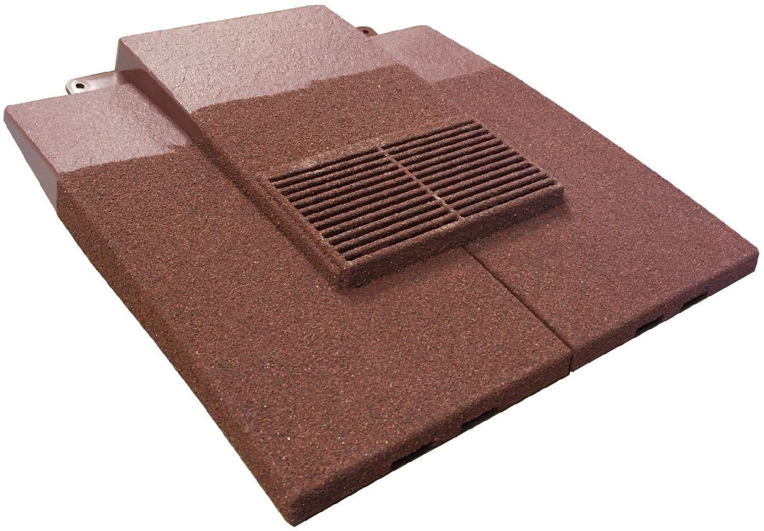 Old Red Granulated Plain in-Line Tile Vent & Flexi Pipe & Flexi Pipe Adaptor GTV-PT-Gran