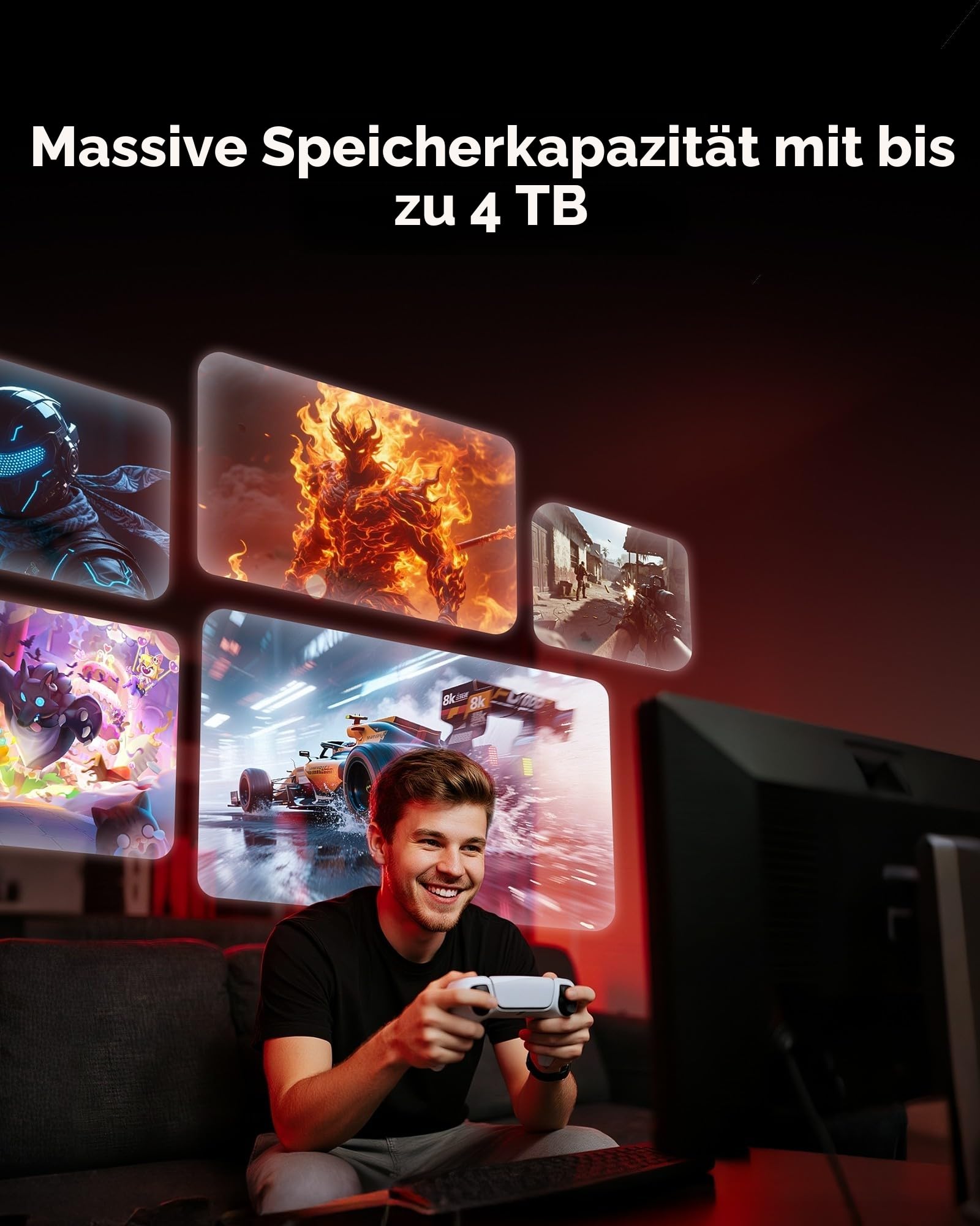 Lexar EQ790 2TB Interne SSD mit Kühlkörper, M.2 2280 PCIe Gen4x4 NVMe SSD, 7000 MB/s Lesen, für Intensive Workloads, PS5 & PC Gaming, Leistungsstarkes internes Solid State Laufwerk