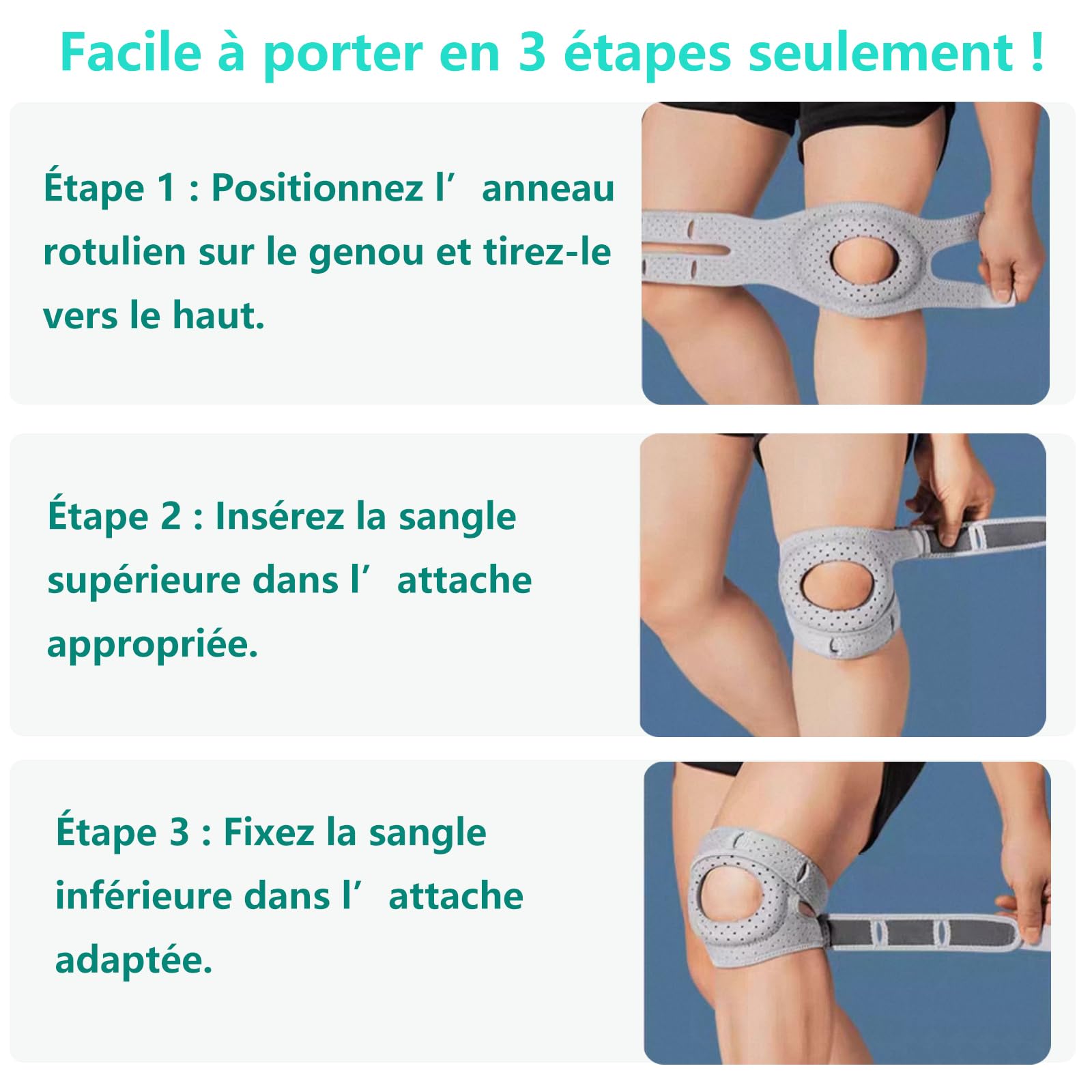 Rodillera 2.0, rodillera de artrosis de rodilla, con soporte de rodilla, ortorótula, ajustable, rodilleras Orto rótula, para corredores, tenis, artritis rótula – 2 piezas 260302-2