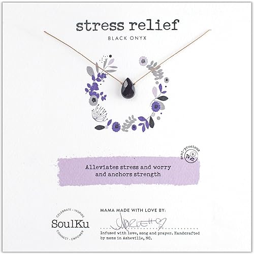 Miniatura 1 de SoulKu Handcrafted Necklace, Empowerment Jewelry With Healing Crystal, Inspirational Jewelry For Women, Mom & Sister Gifts, 2" Extender With Lobster