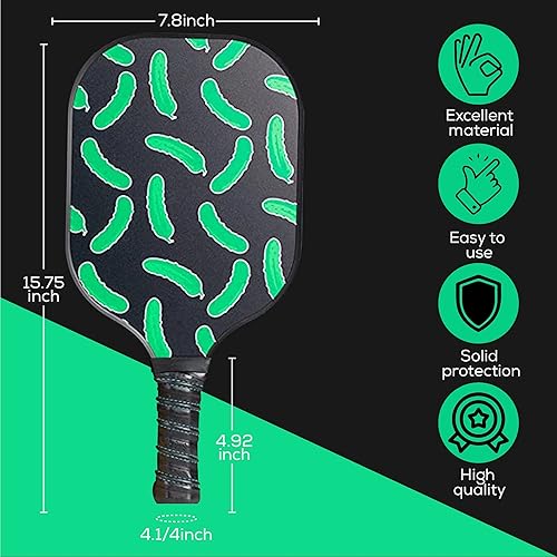 Miniatura 6 de Juego de 2 paletas de pickleball con pepinillos  Aprobado por USAPA  Raquetas de fibra de carbono, 4 bolas de núcleo de panal, funda de raqueta