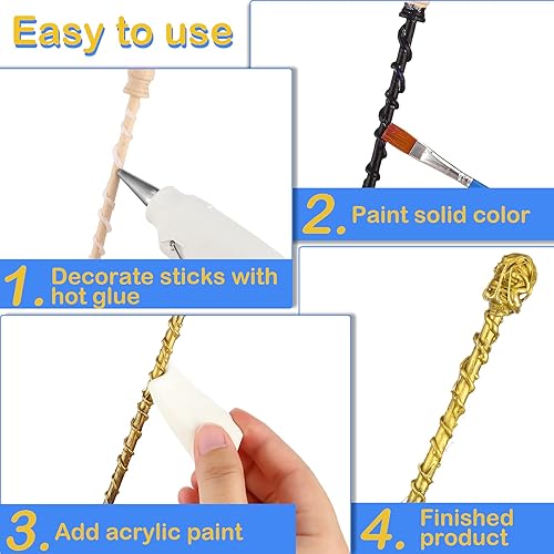 Miniatura 4 de Blulu Kit de fabricación de varitas de mago, kit de manualidades y pinceles, 5 herramientas de espuma para hacer varitas de mago, cosplay y
