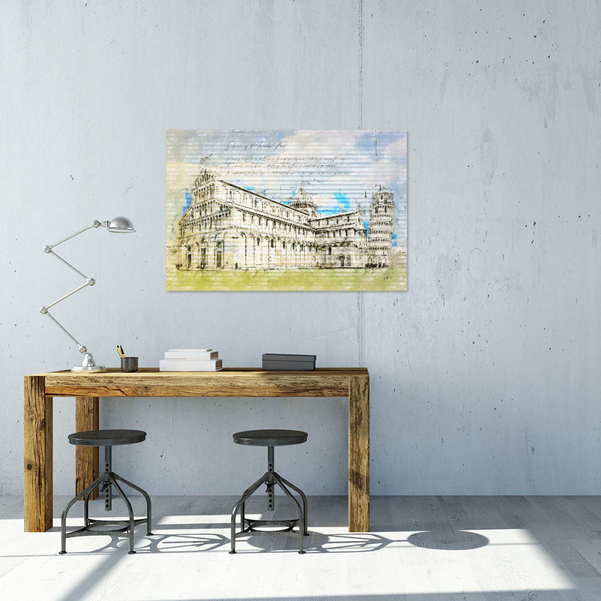artboxONE Galerie-Print 150x100 cm Piazza dei Miracoli, pisa hochwertiges Acrylglas auf Alu-Dibond von Theo