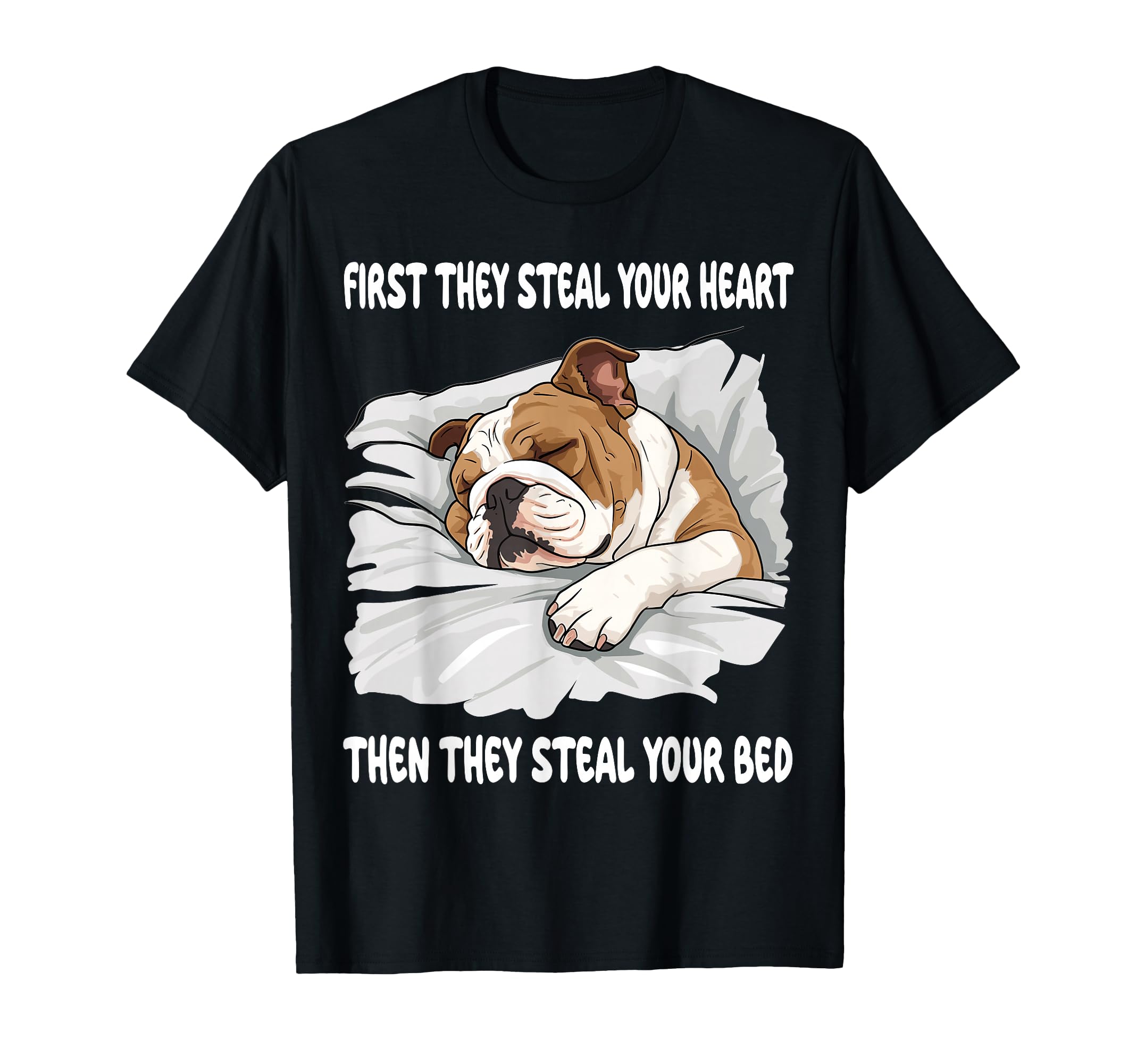 English Bulldog Sleeping Pajamas Nightgown T-Shirt