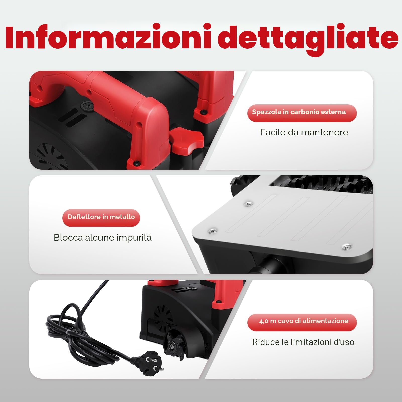 Fresa a rulli da 1200 W, per asportazione di intonaco, muri di cartongesso, da 24,5 x 22 x 16,5 cm