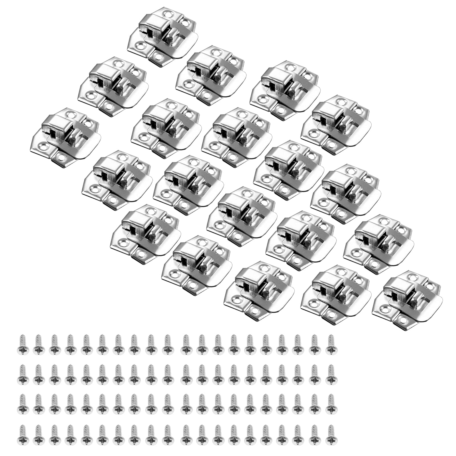 Dophee Silver 20 Pcs Box Latch Mini Hasp Latches Decorative Hasp Catch Retro Style Iron For Wood Box Jewelry Cases Wine Box 0.94"X0.75"
