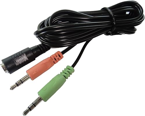 ienza® Divisor de PC largo (6 pies/5.9 ft): adaptador de auriculares para teléfono inteligente a PC - 0.138 in a doble 0.138 in