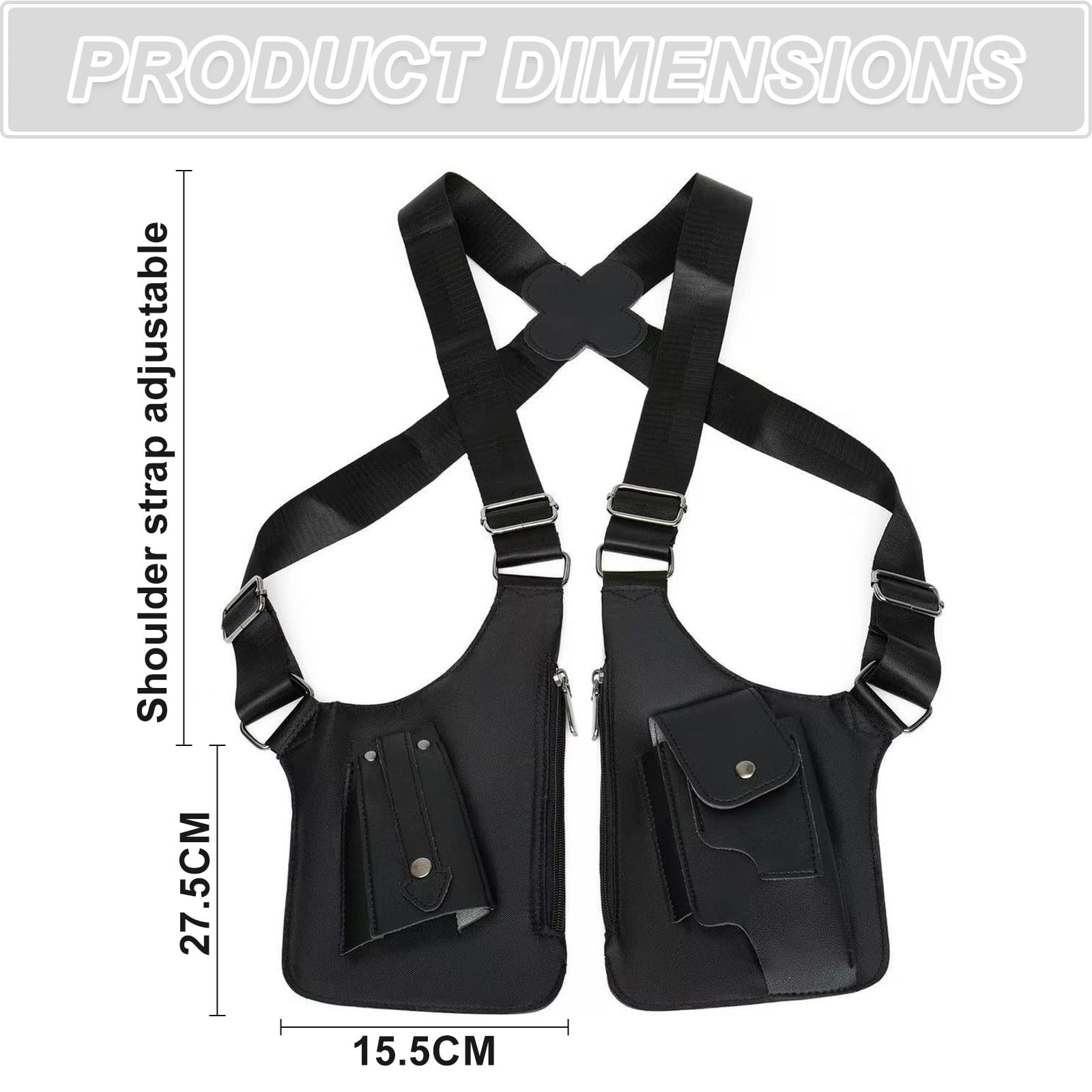 Borsa a Tracolla Ascellare, Borsa a Tracolla con Imbracatura e Portafoglio, Molteplici Tasche Antifurto, Borsa Antifurto per Uomo per Viaggi All'aperto