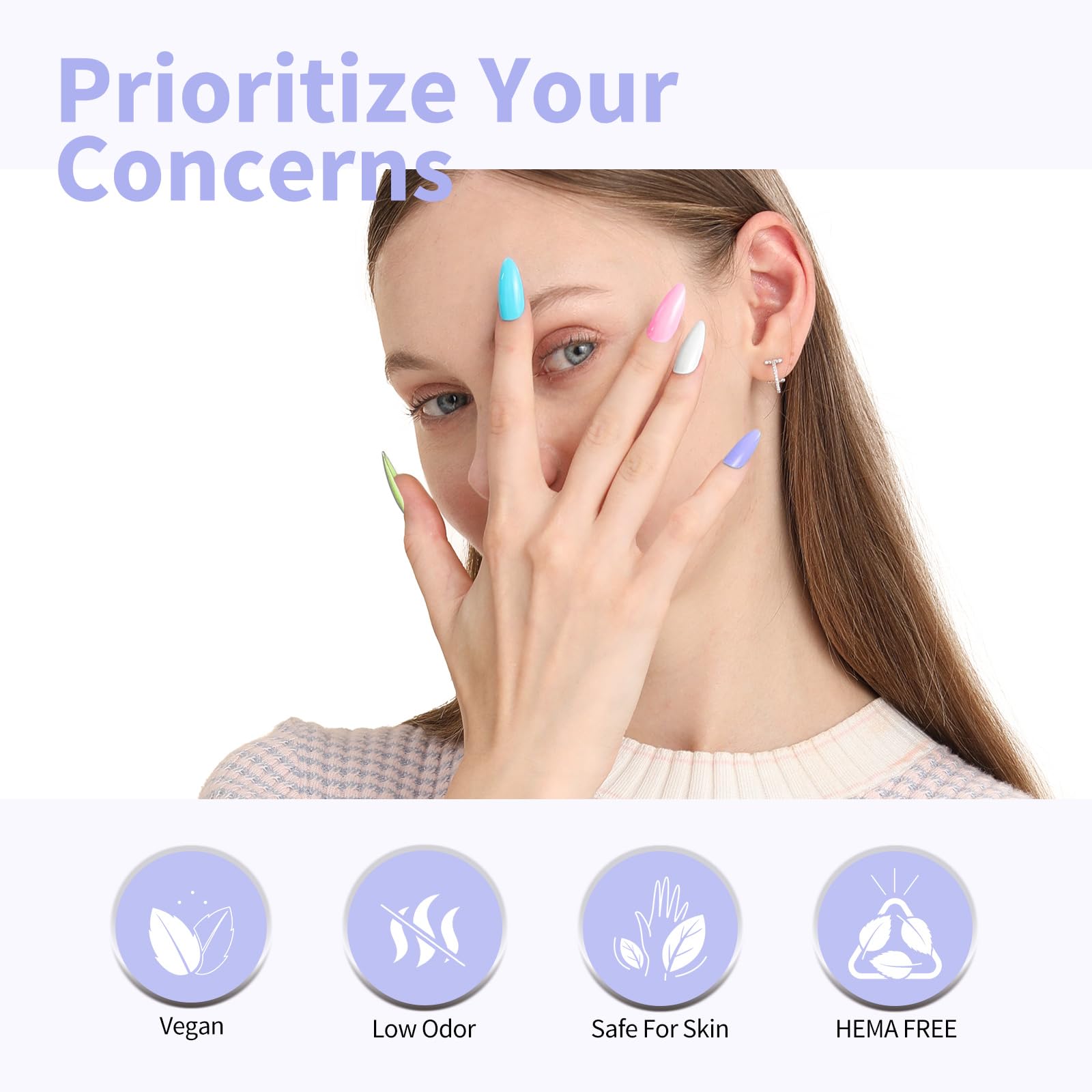 CANNI 9ml Hema-Free Gel Nail Polish Set- 6Pcs White Black Burgundy Red Purple Nude Colors Gel Polish Kit, Soak Off LED Nail Gel Manicure Kit DIY at Home Salon Gifts for Women Girls