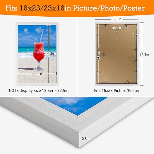 Vista 426 de Marco gris rústico de 18 x 24 pulgadas, marco para póster de 18 x 24 pulgadas, color gris envejecido, grande, retro, natural, 24 x 18 pulgadas