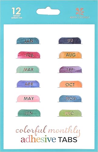 Miniatura 1 de Erin Condren Accesorios de diseñador, pestañas adhesivas mensuales, coloridos (juego de 12)