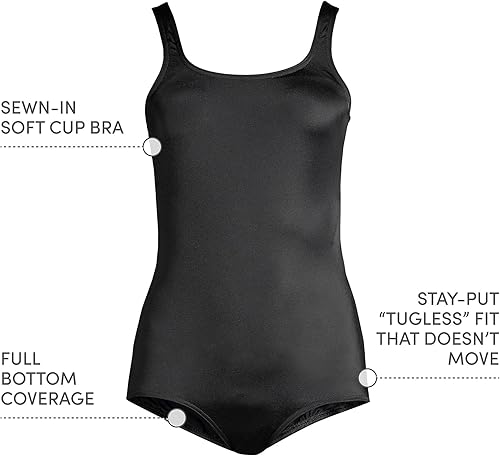 Vista 4 de Lands' End Traje de baño deportivo de una pieza resistente al cloro para mujer