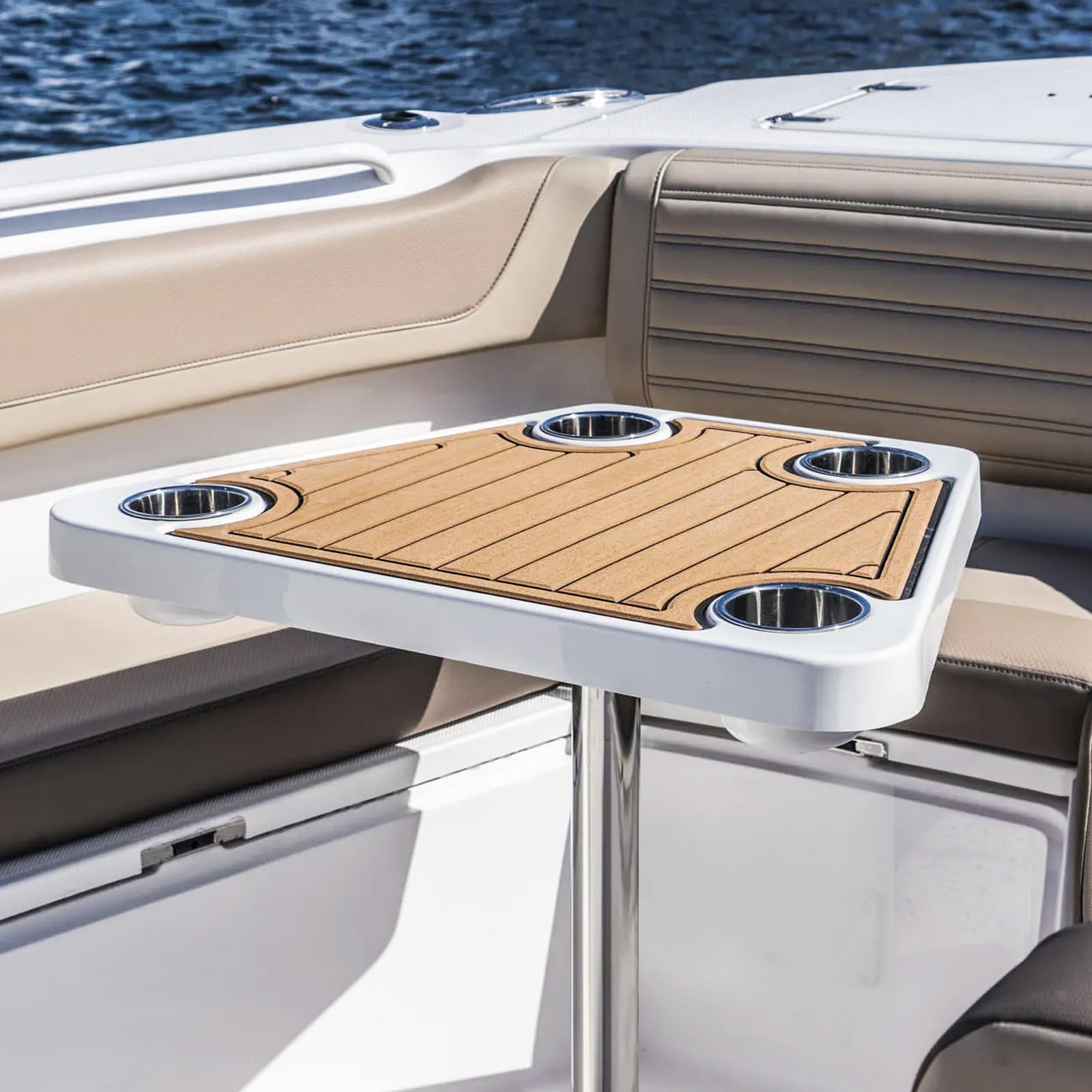 FreeTec Stainless Steel Cup Drink Holder with Drain Marine
