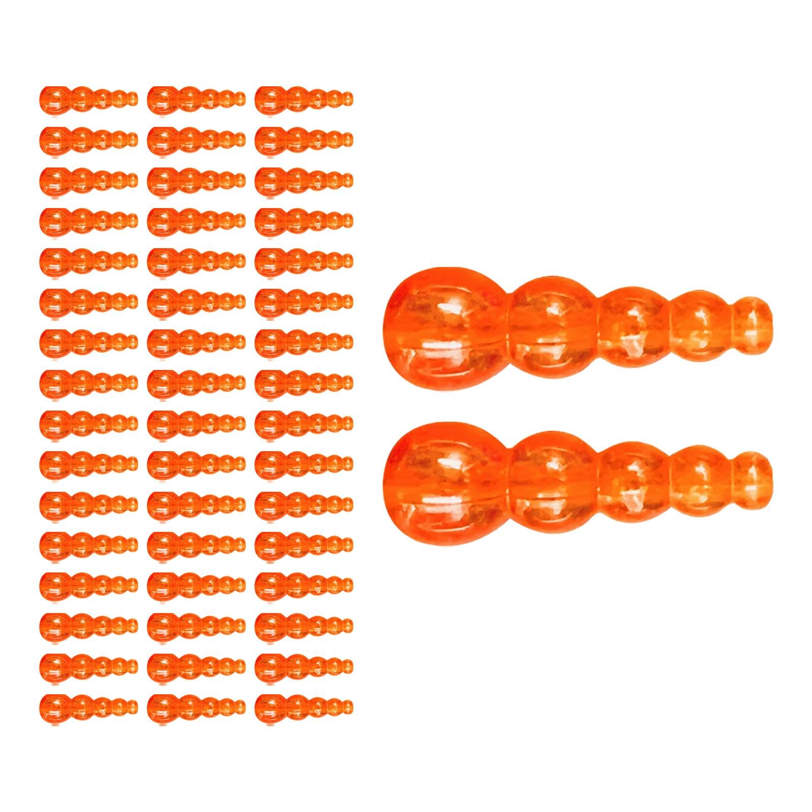 UJEAVETTE 50Pcs Stacked Fishing Beads Kit Fishing Lures Tackle for Perch Trout Walleye Orange-picture-36