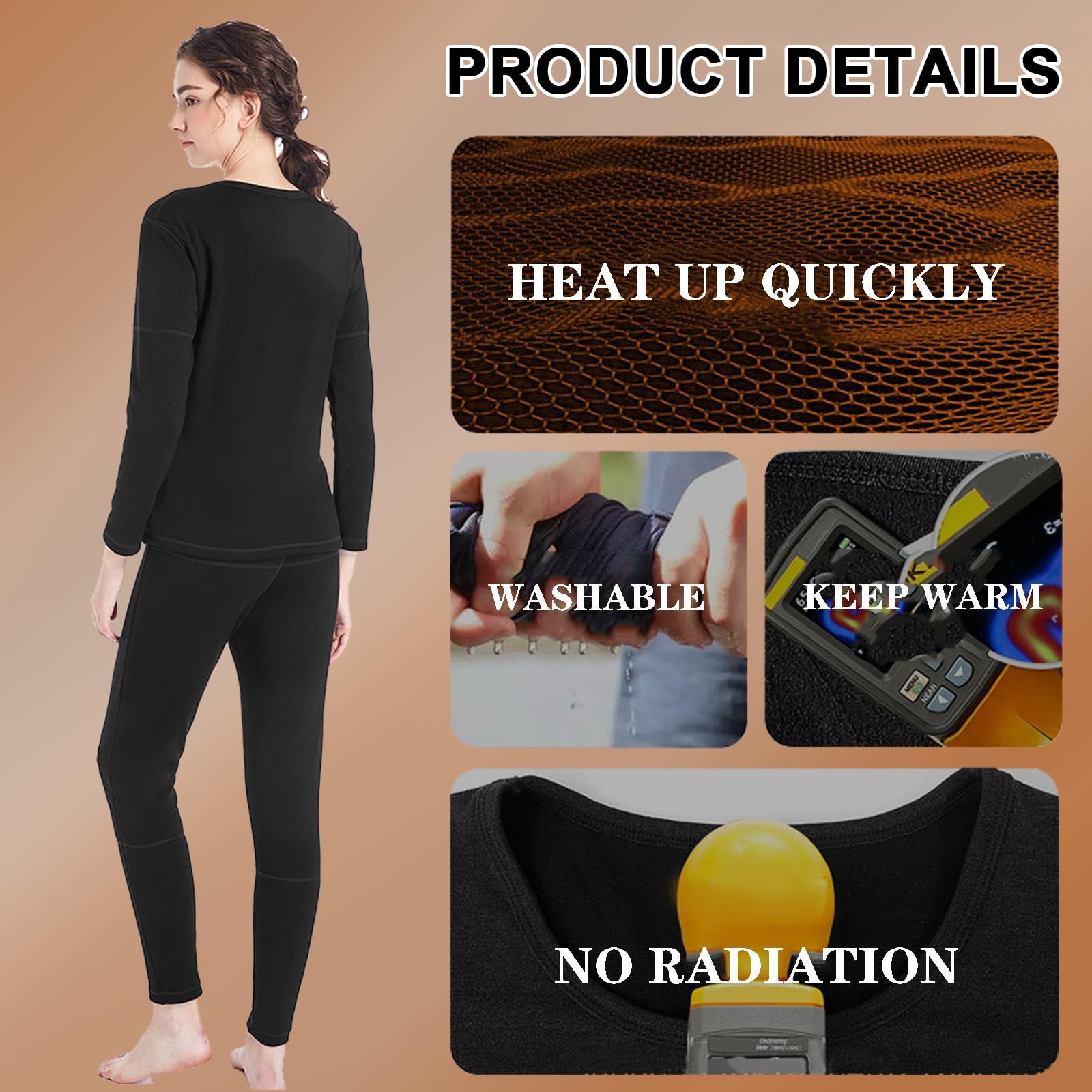 Ropa Interior Térmica Para Hombre, Camiseta Y Pantalón Térmicos De Invierno Con Calefacción En 32 Zonas, Control De Temperatura Mediante Aplicación Y Mando A Distancia(2XL)