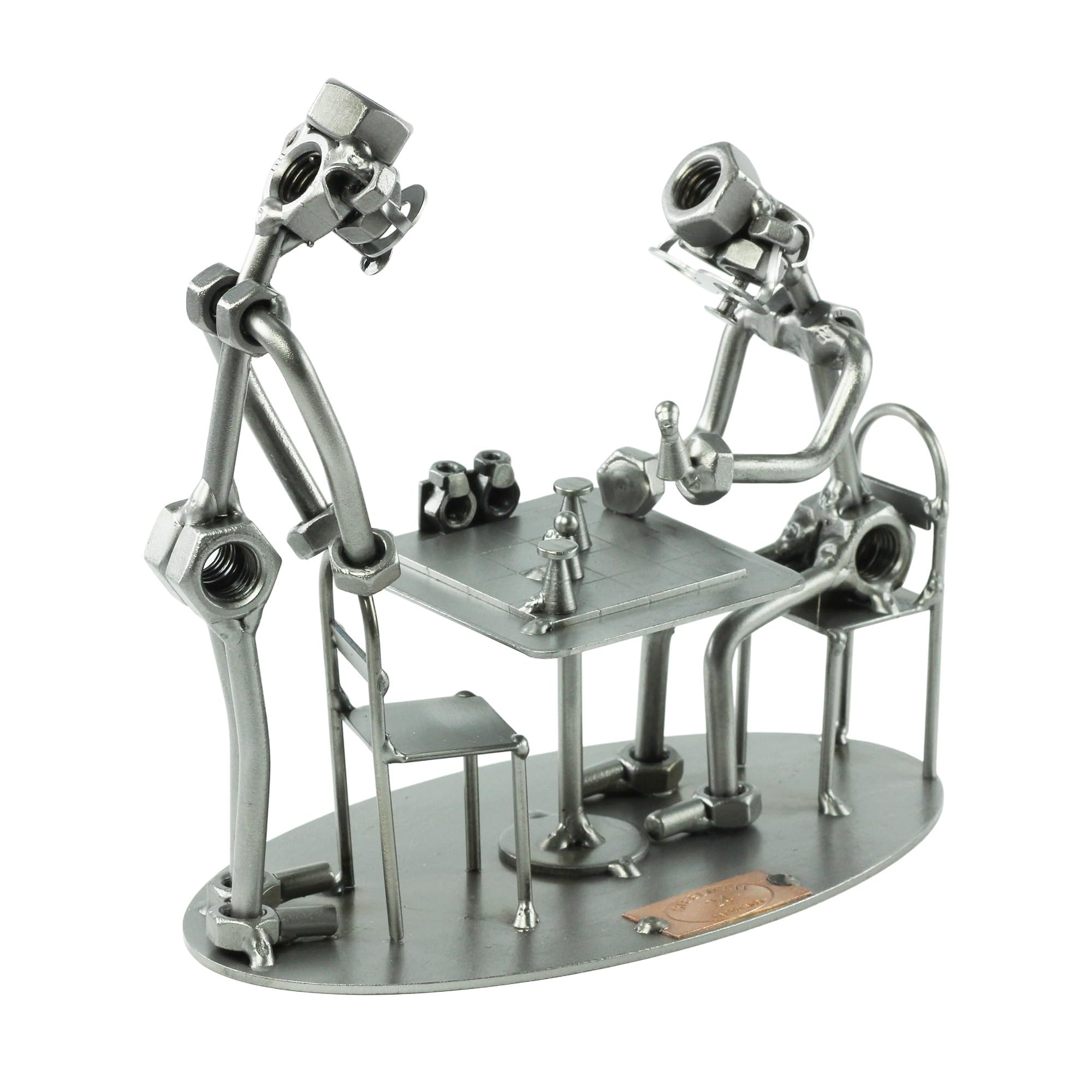Steelman24 I Nuts and bolts sculpture Chess Player I Handmade ornaments I Made in Germany I I Metal figurine