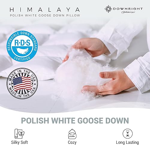 Miniatura 5 de Downright Almohada de plumón Himalaya de 354 hilos, 16 onzas, 20 x 30 pulgadas, Queen 20 x 30